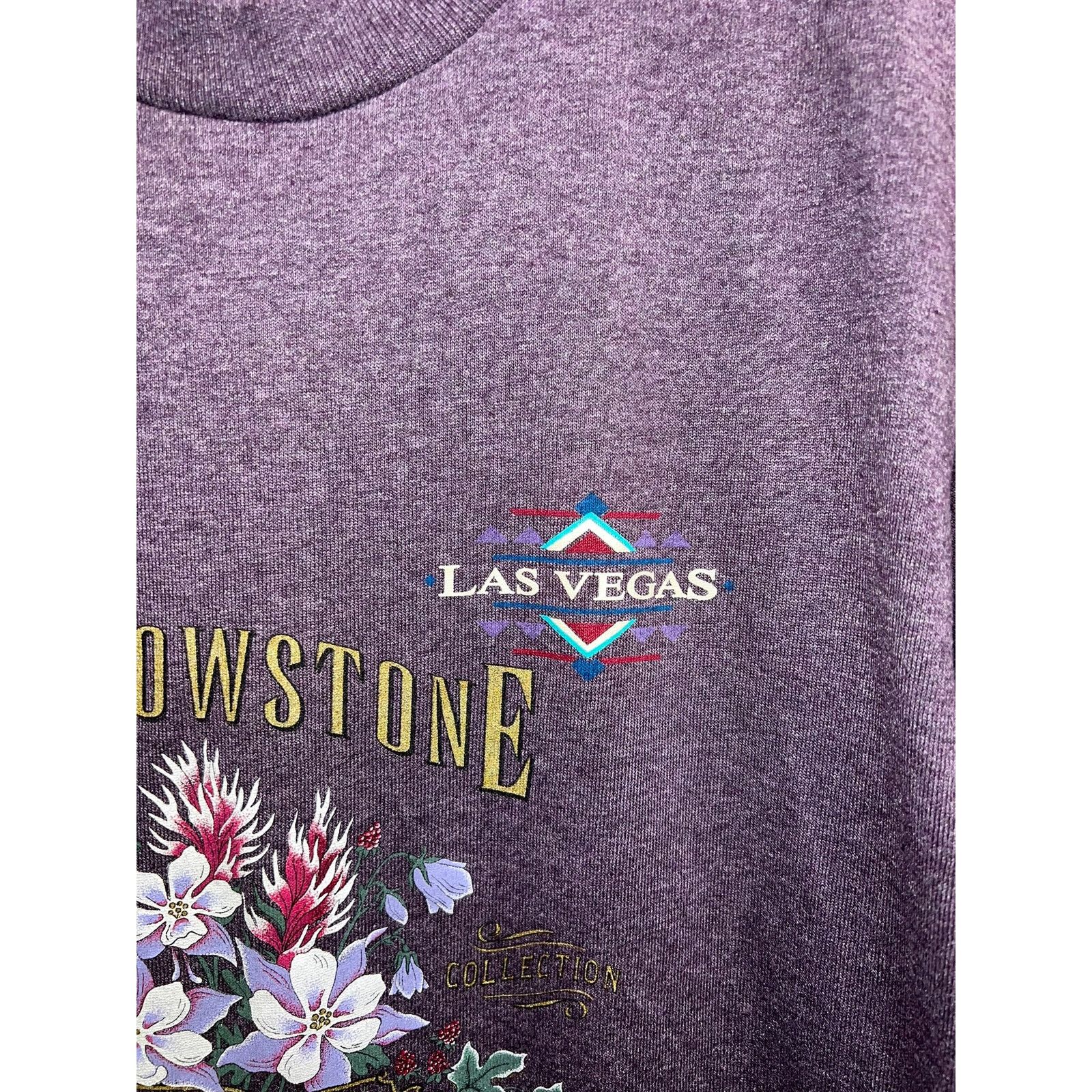 Jerzees Vintage Test Print Shirt Yellowstone Las Vegas Purple 90s L Size US L / EU 52-54 / 3 - 3 Thumbnail