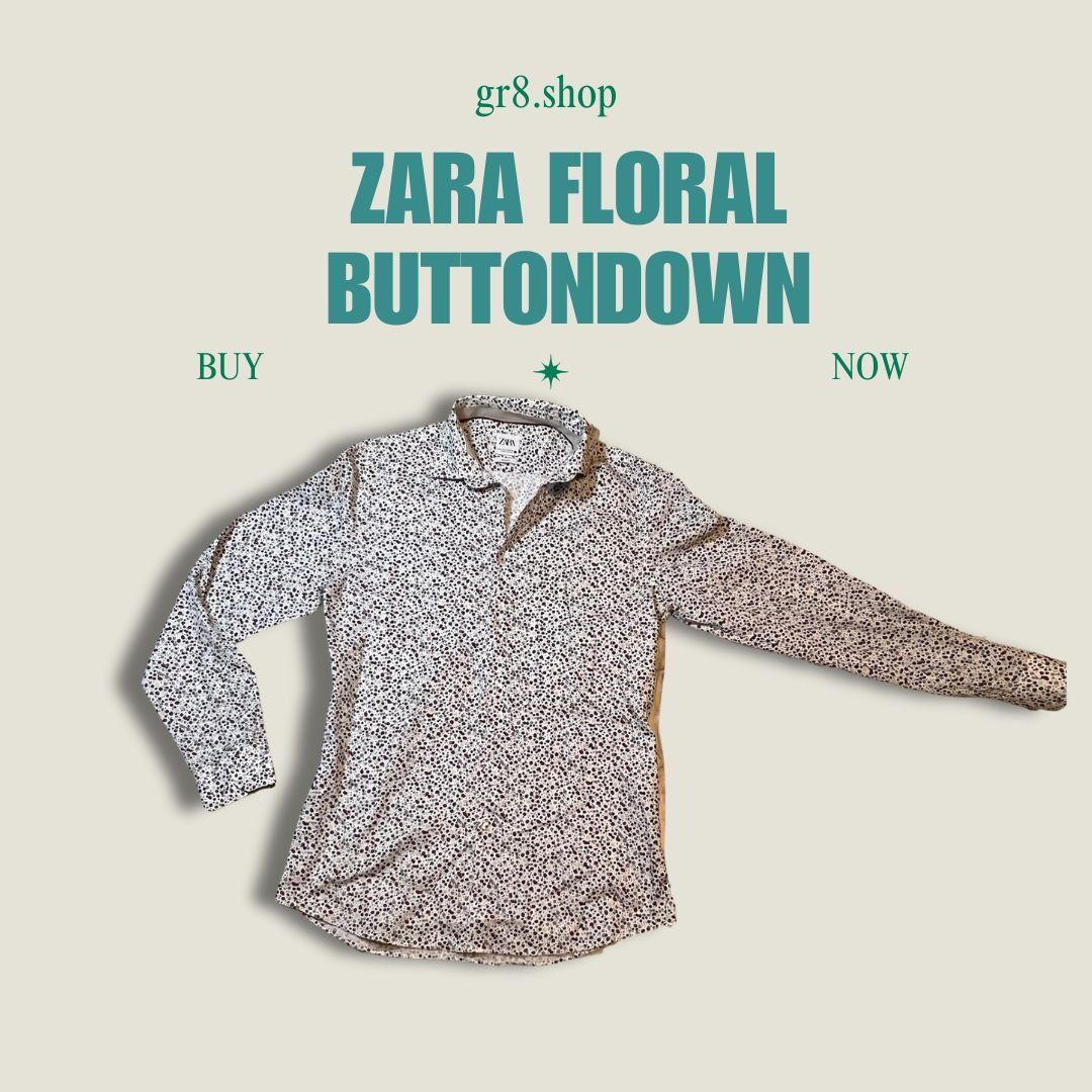 Other Zara Slim Fit Floral Buttondown Shirt Mens Size M Made In Vi Size US M / EU 48-50 / 2 - 1 Thumbnail
