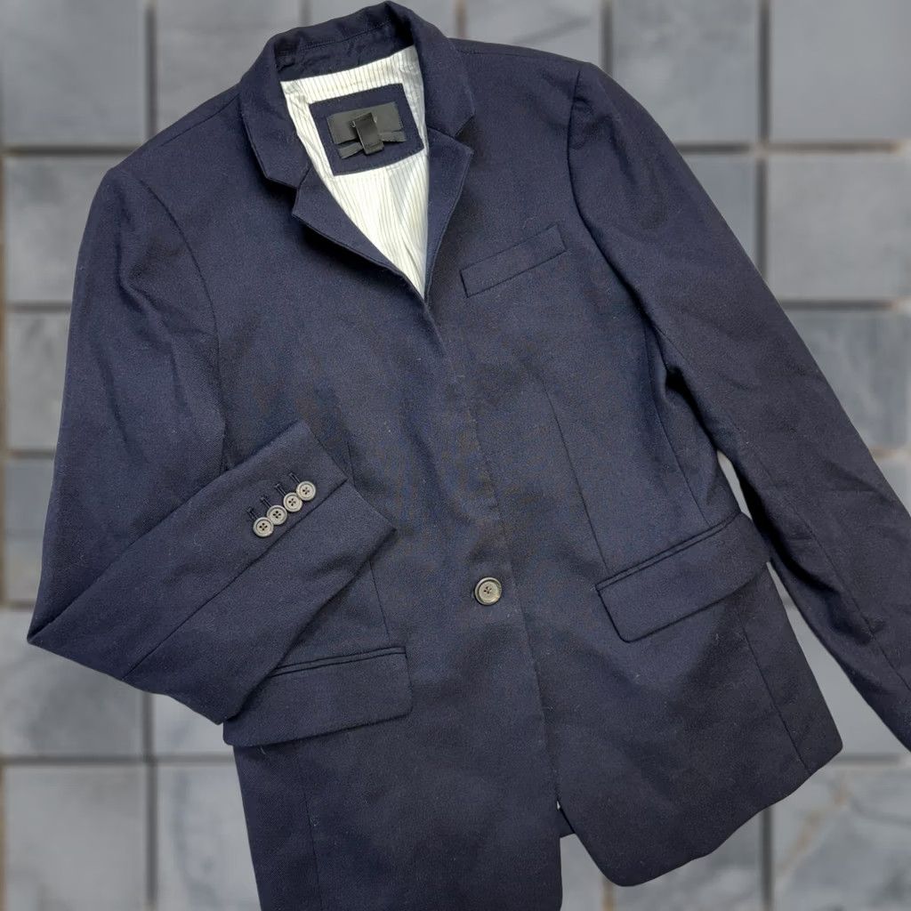 J.Crew J. Crew Blazer Jacket Womens 6 Navy Blue Wool One Button Career Academia Ivy Preppy Basic J.CREW Blazer Women Size M / US 6-8 / IT 42-44 - 1 Thumbnail