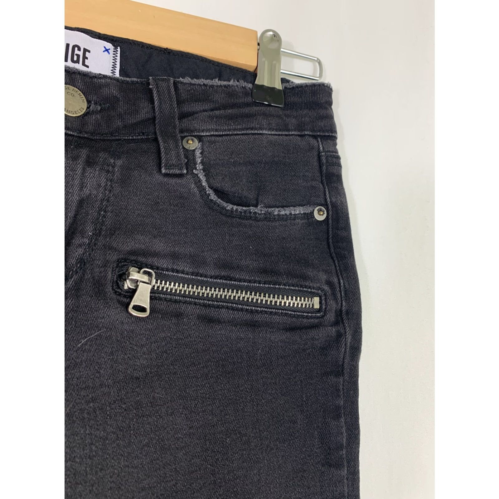 Paige PAIGE Womens Mid Rise Ultra Skinny Black Jeans W1106 USA Made 25 Zip Pockets Jeans Slim 5-Pocket Design Black Womens Mens? Size 28" / US 6 / IT 42 - 5 Thumbnail