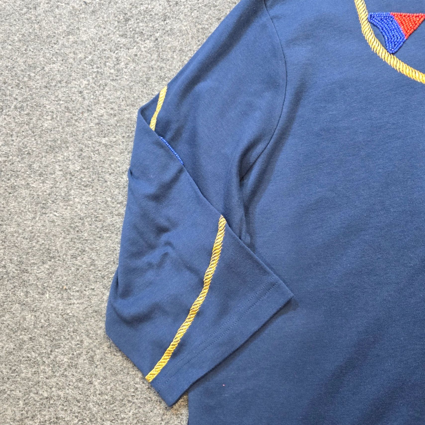 Quacker Factory Quacker Factory Top Women 3X Blue Anchors Embroidered Nautical Classic Casual Blouse | Plus Size Knit Cotton 3/4 Sleeve Round Neck Pullover Womens Size XXL / US 16-18 / IT 52-54 - 5 Thumbnail
