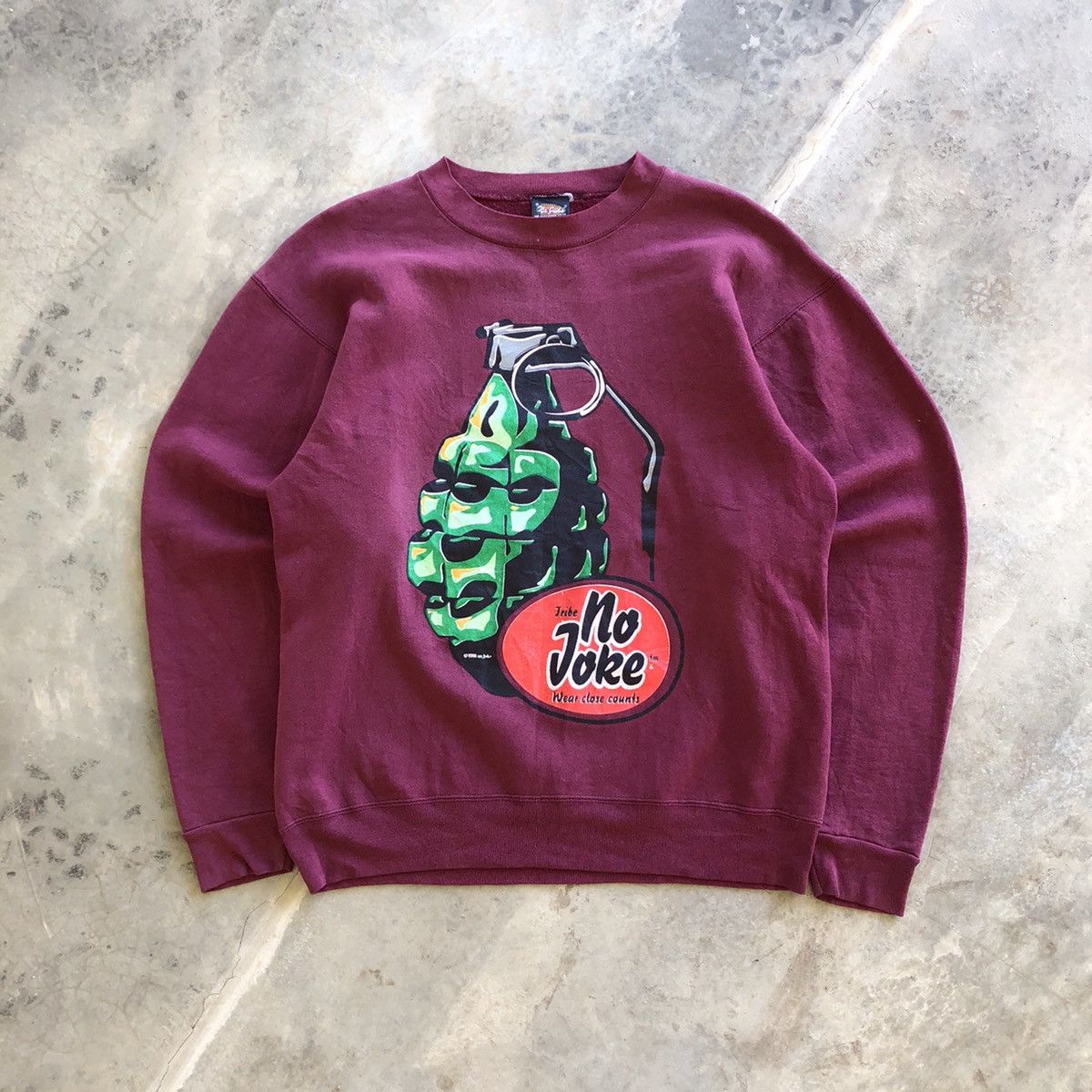 NO JOKE Vintage Grenade Printed Sweatshirt