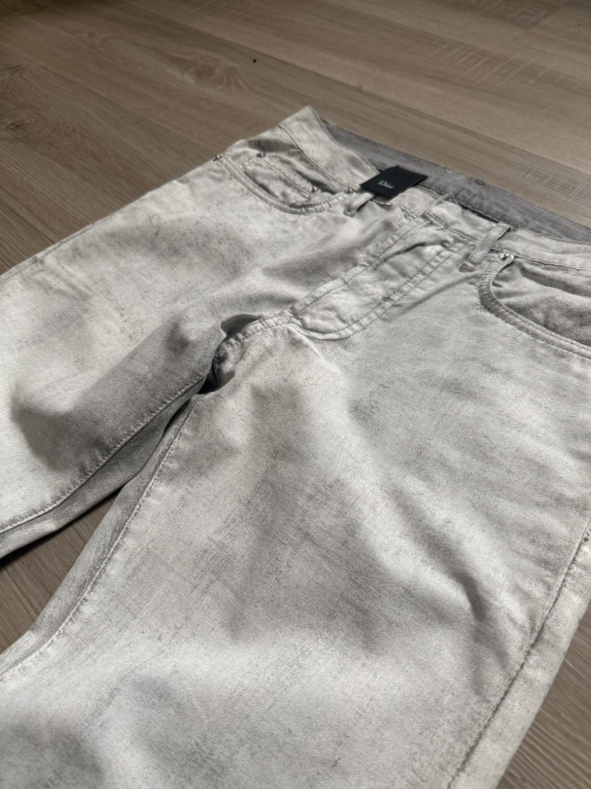 Dior SS 06 Dior Homme White Painted Denim Size US 30 / EU 46 - 4 Thumbnail