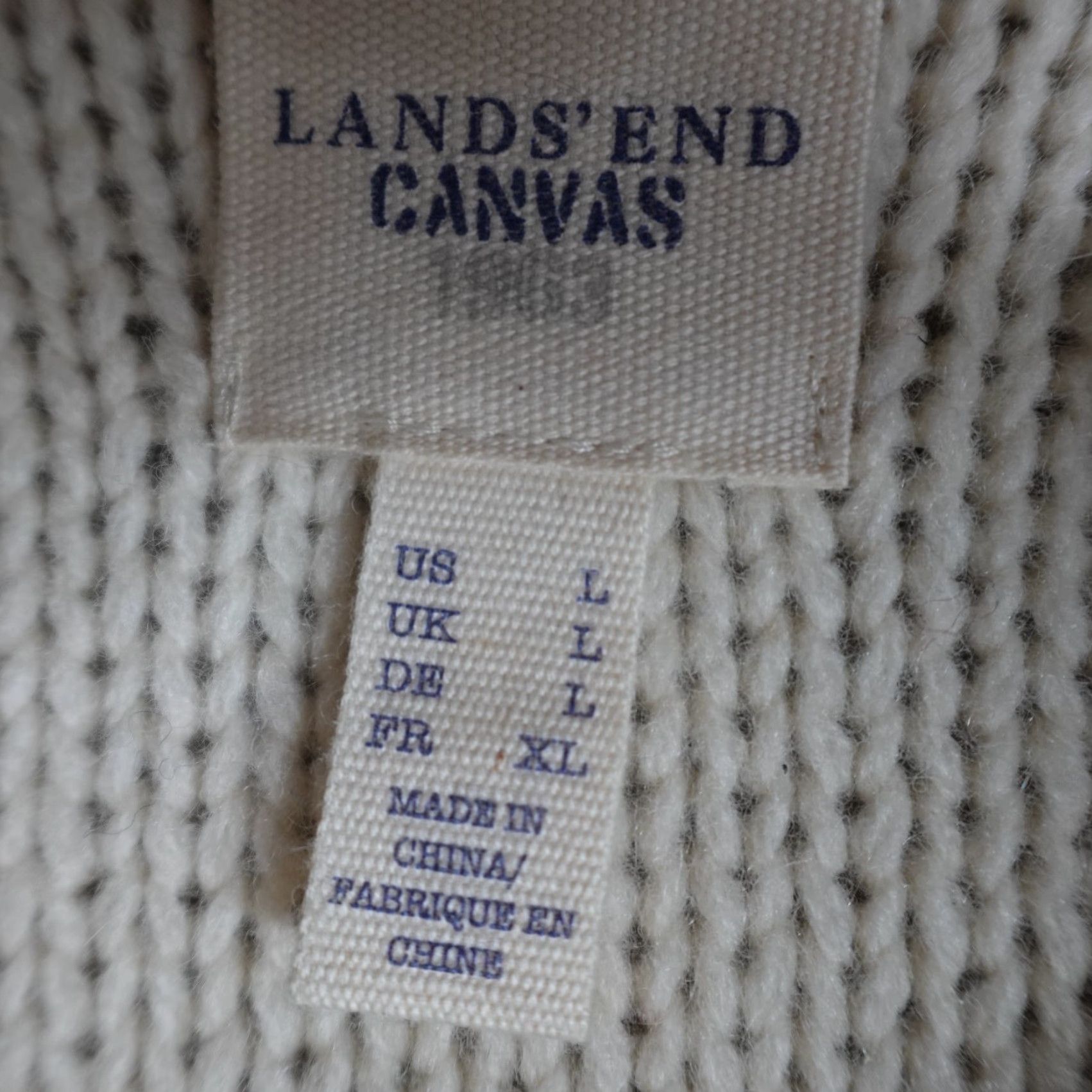 Lands' End VINTAGE Lands' End Cowichan Sweater Medium Ivory Shawl Collar 100% Lambswool Cardigan Mens Size US M / EU 48-50 / 2 - 2 Thumbnail