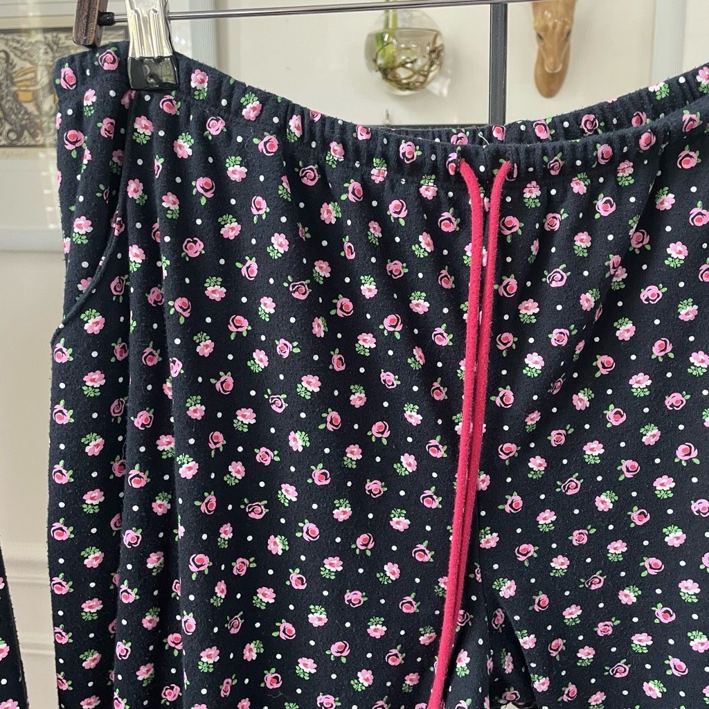 Lucky Brand Lucky Brand Women’s 2pc Long Pajama Set Black Pink L Size ONE SIZE - 5 Thumbnail
