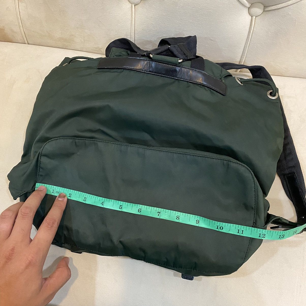 Prada × Vintage Vintage Prada Green Nylon Vela Backpack Size ONE SIZE - 19 Thumbnail