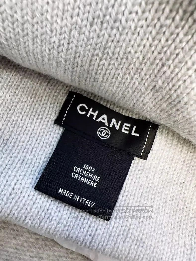 Chanel Chanel Grey Beanie with Diamond Logo. Size ONE SIZE - 6 Thumbnail