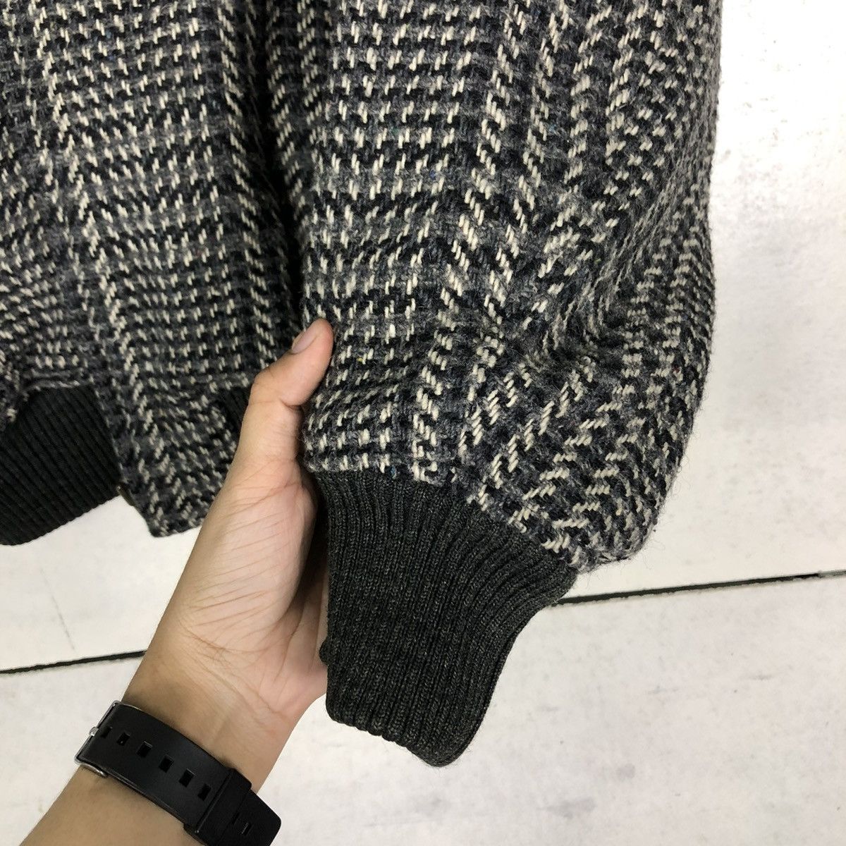 Issey Miyake 🔥VINTAGE 80’s WOOL HERRINGBONE BOMBER JACKET ISSEY MIYAKE Size US M / EU 48-50 / 2 - 17 Thumbnail