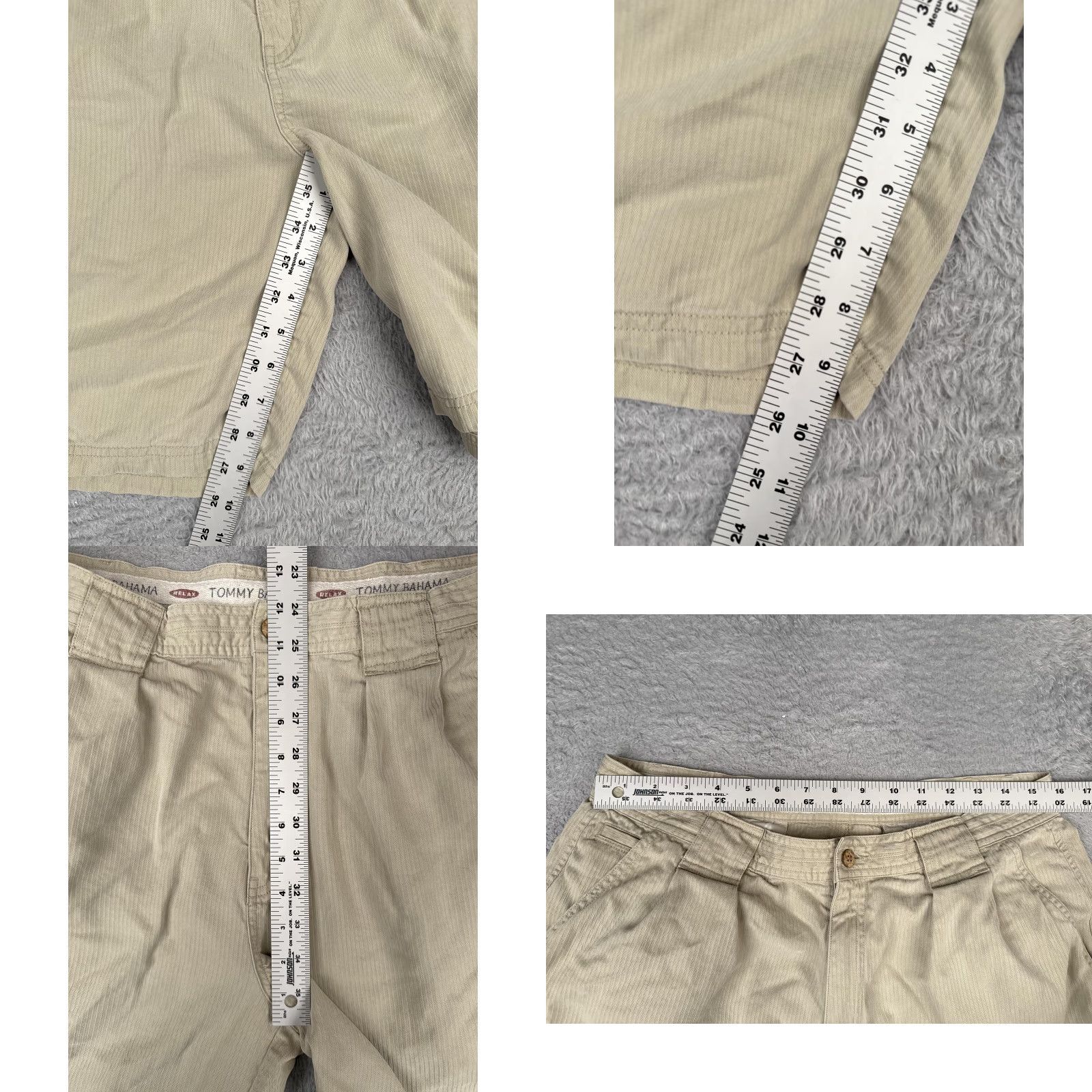 Tommy Bahama VINTAGE Tommy Bahama Shorts Mens 35 Khaki Tencel Lyocell Pleated Casual Chino Zip Fly Beach Mens Size US 35 - 8 Thumbnail