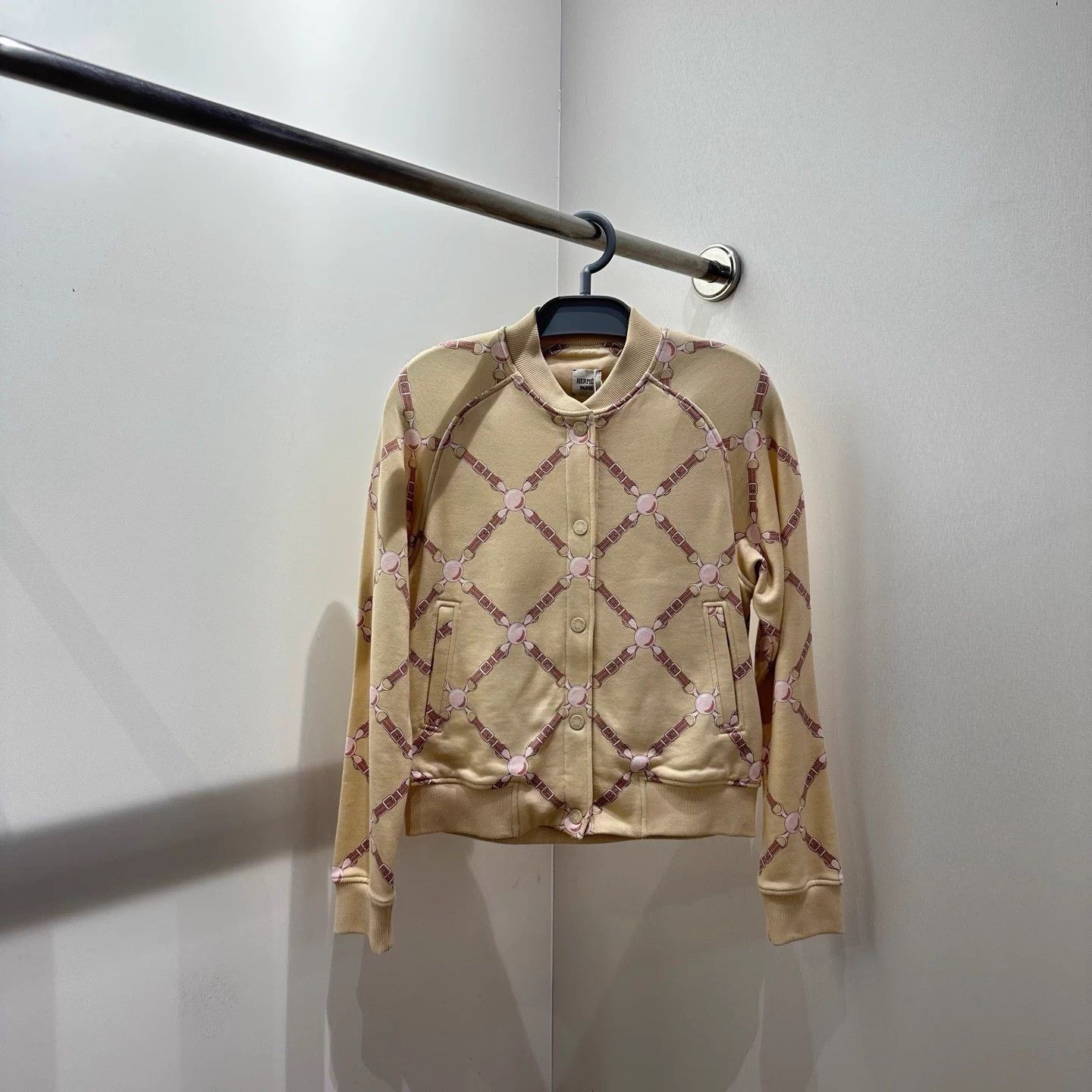 Hermes Hermes jan510 geo beige zipped jacket 36 women's cotton Size XS / US 0-2 / IT 36-38 - 1 Thumbnail