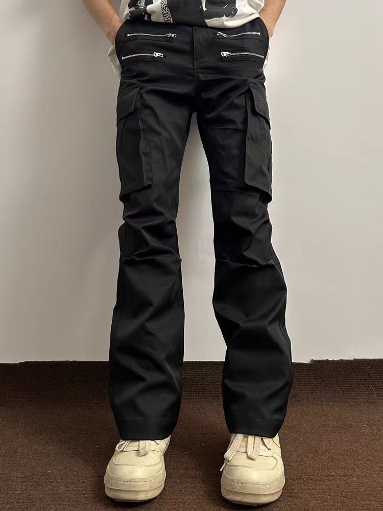 Japanese Brand × Vintage Black baggy casual pants with zipper pockets Size US 34 / EU 50 - 1 Thumbnail