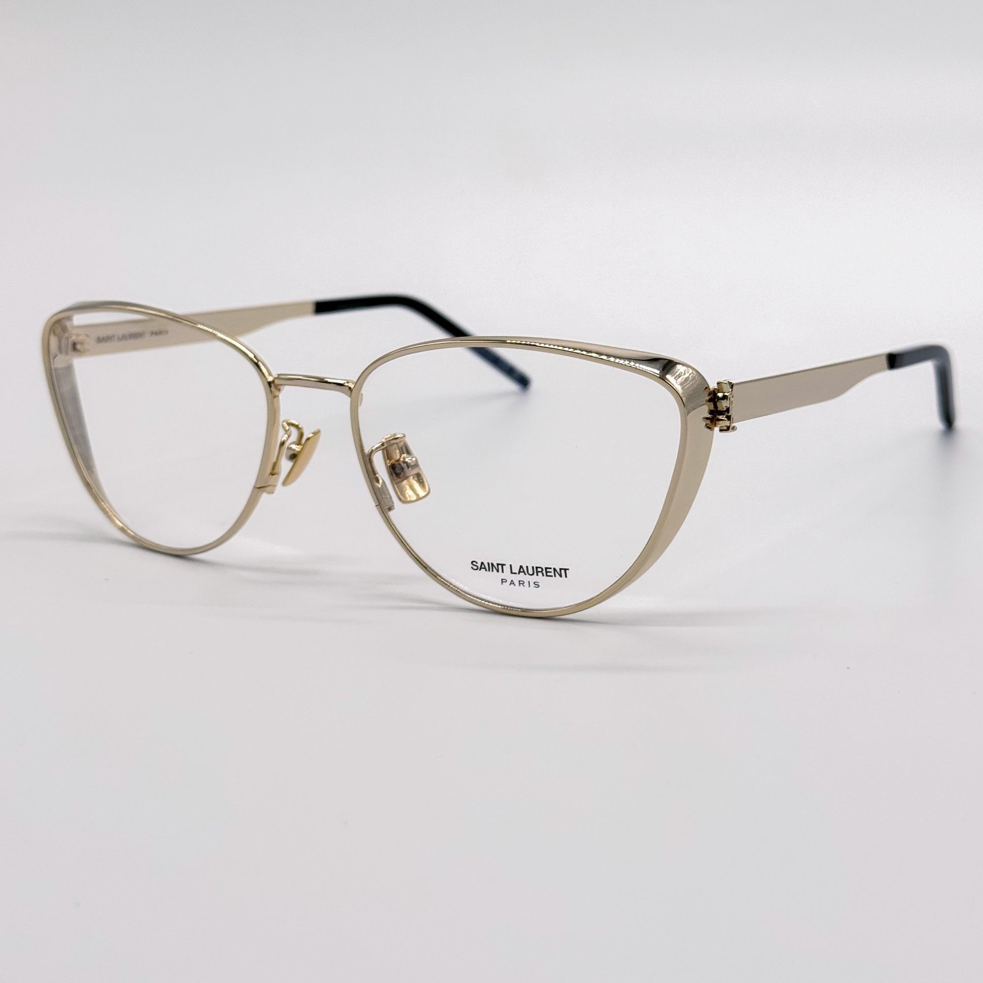 Saint Laurent Paris NEW SAINT LAURENT EYEGLASSES SLM92 004 WOMEN CAT EYE GOLD EY Size ONE SIZE - 4 Thumbnail