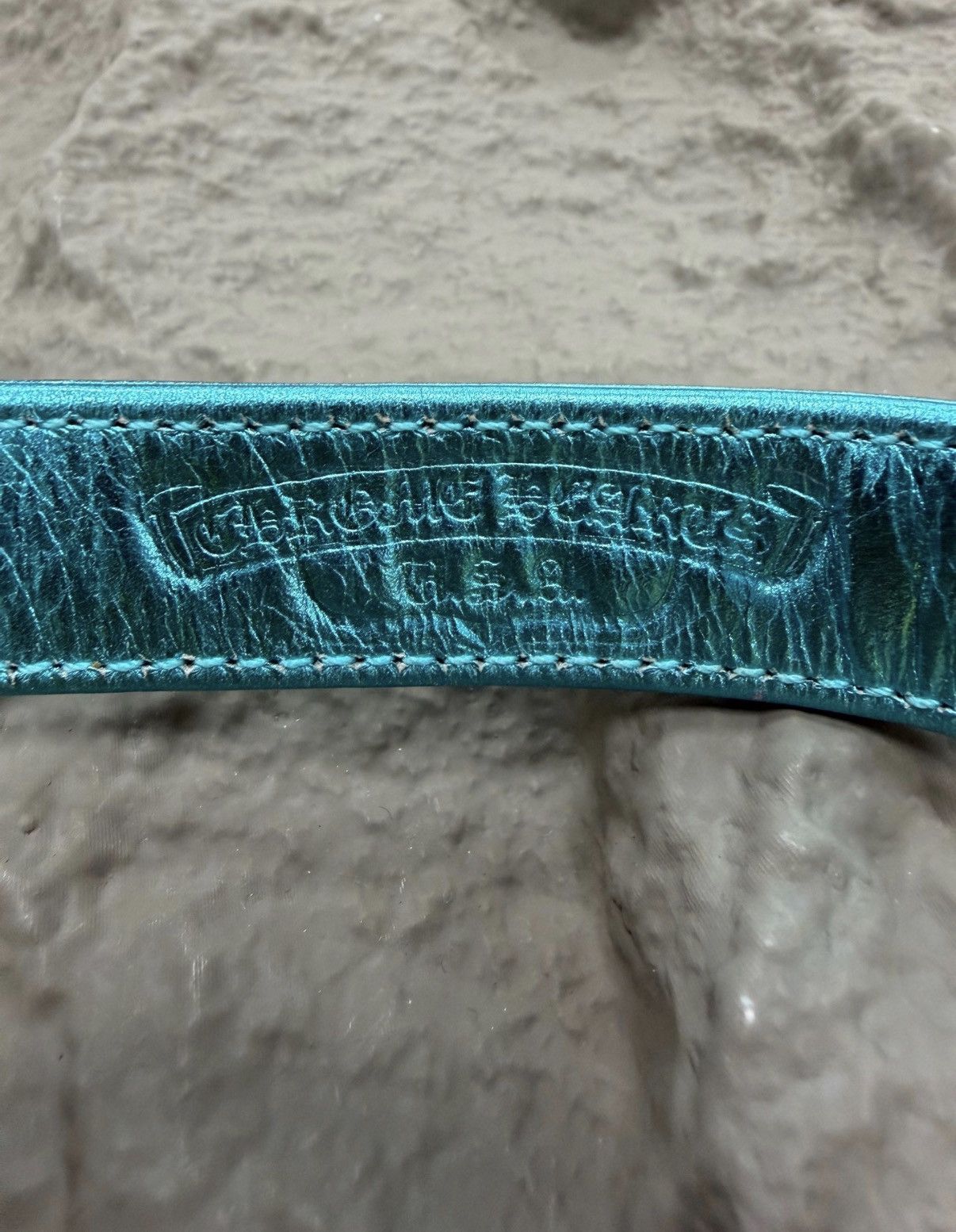 Chrome Hearts Chrome Hearts Plated Electric Blue Leather Bracelet CH233 Size ONE SIZE - 4 Thumbnail