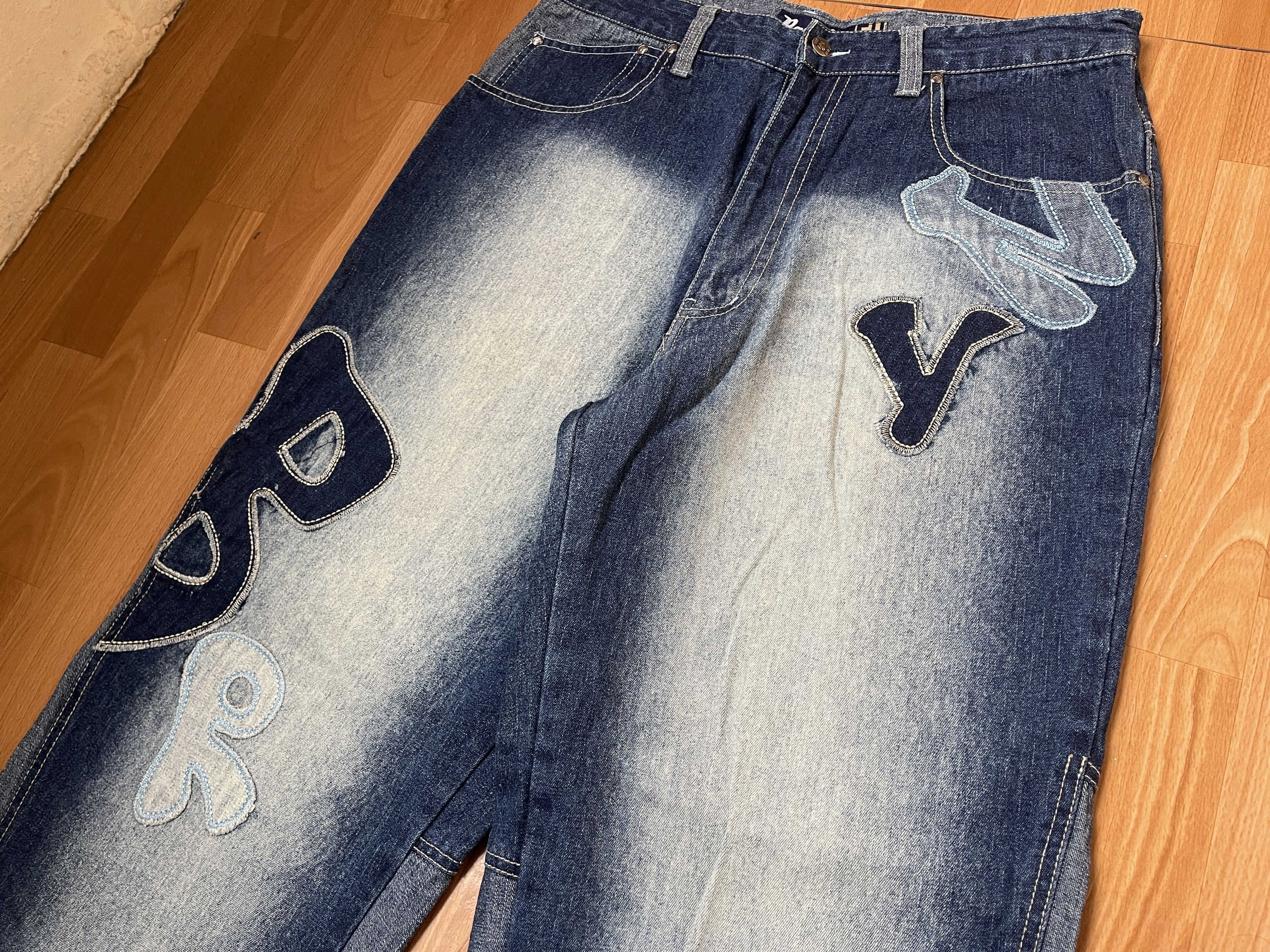 Other Raw Blue jeans, Bronx Brooklyn, vintage baggy 90s hip hop 36 Size US 36 / EU 52 - 11 Thumbnail
