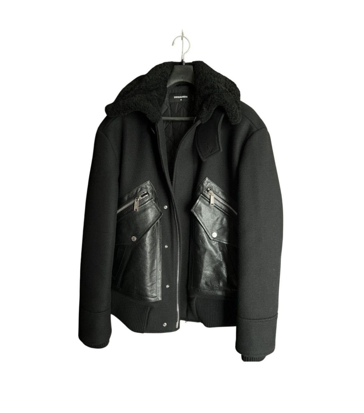 Dsquared2 Dsquared2 runway coat in wool and leather (retail €2,600) Size US M / EU 48-50 / 2 - 1 Thumbnail