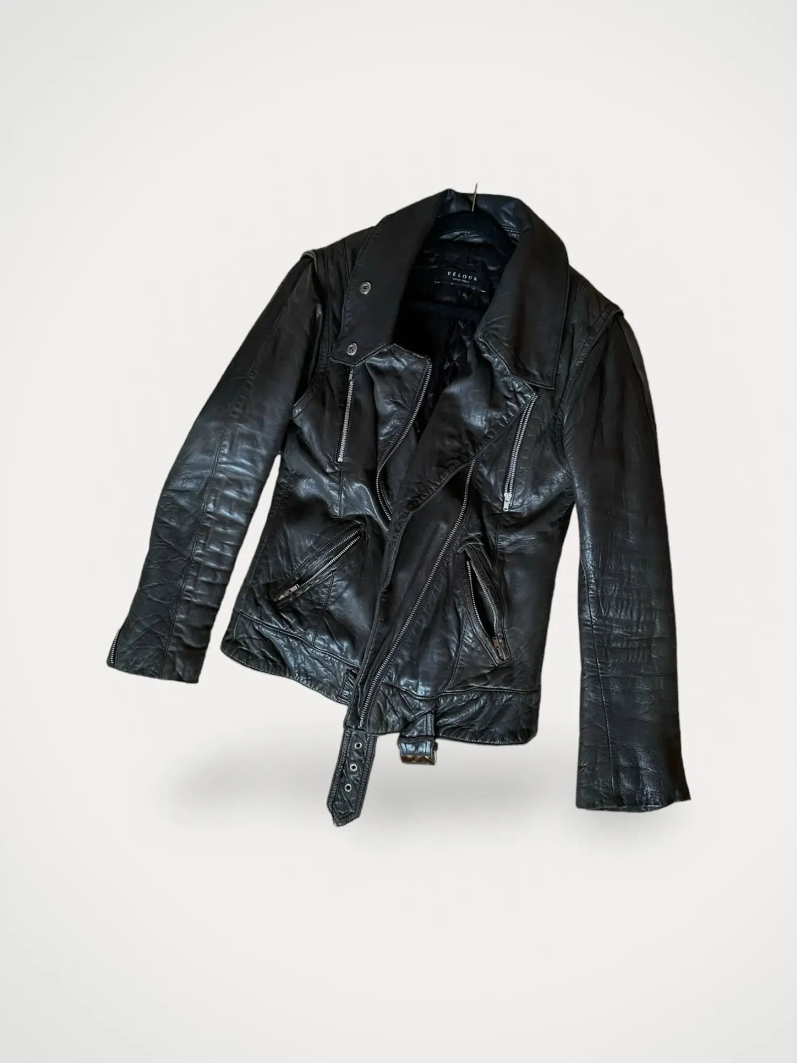Velour Velour Leather Jacket Size S / US 4 / IT 40 - 1 Thumbnail