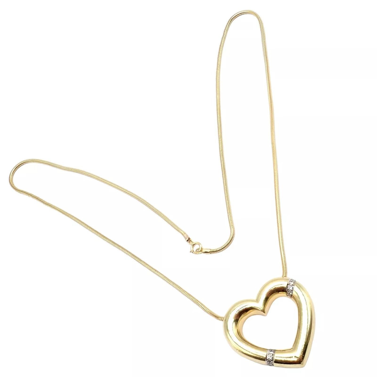 Tiffany & Co. Tiffany & Co 18k Yellow Gold Diamond Large Heart Necklace Size ONE SIZE - 3 Thumbnail