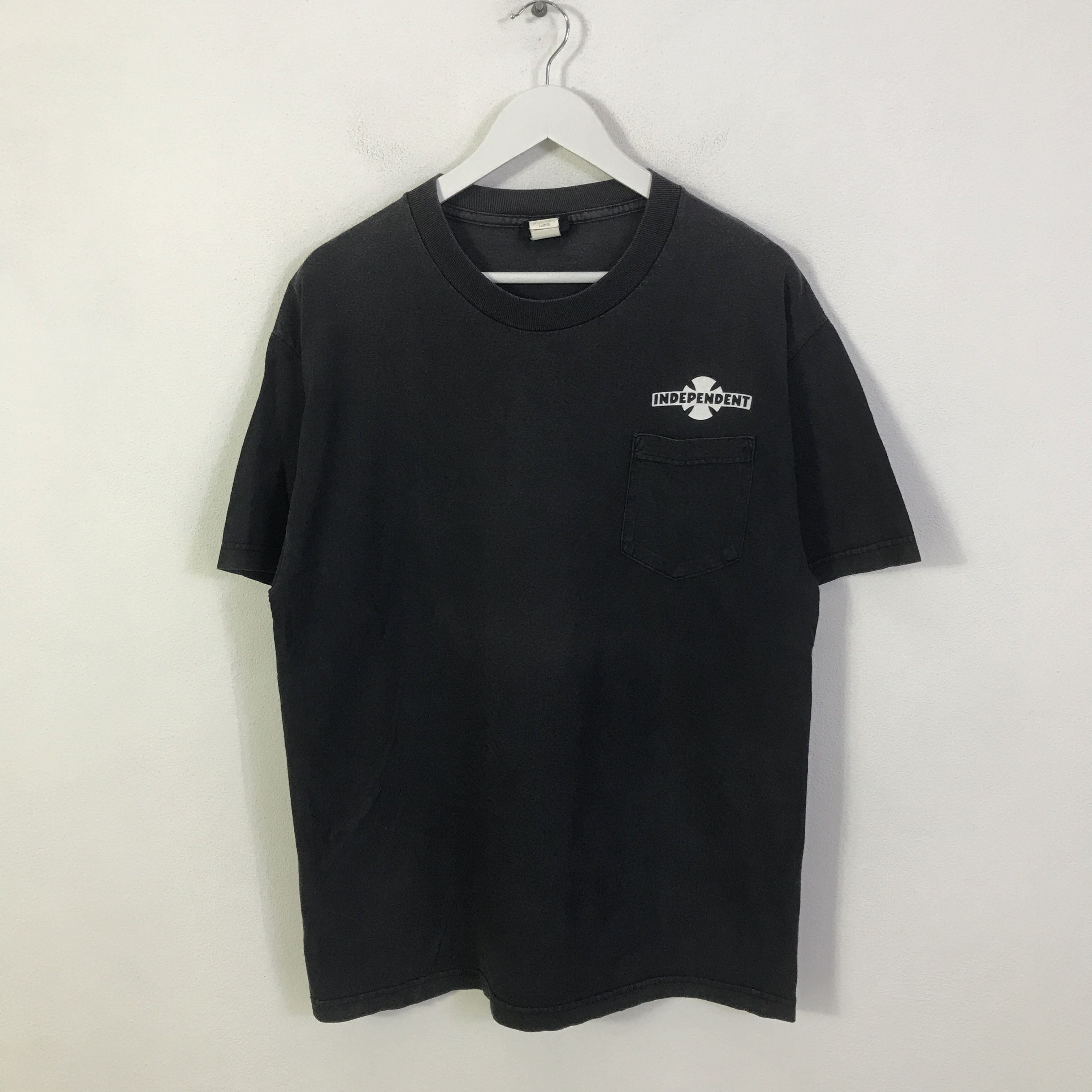 Japanese Brand Independent truck compant Black Fared t-shirt K93B26 Size US L / EU 52-54 / 3 - 3 Thumbnail