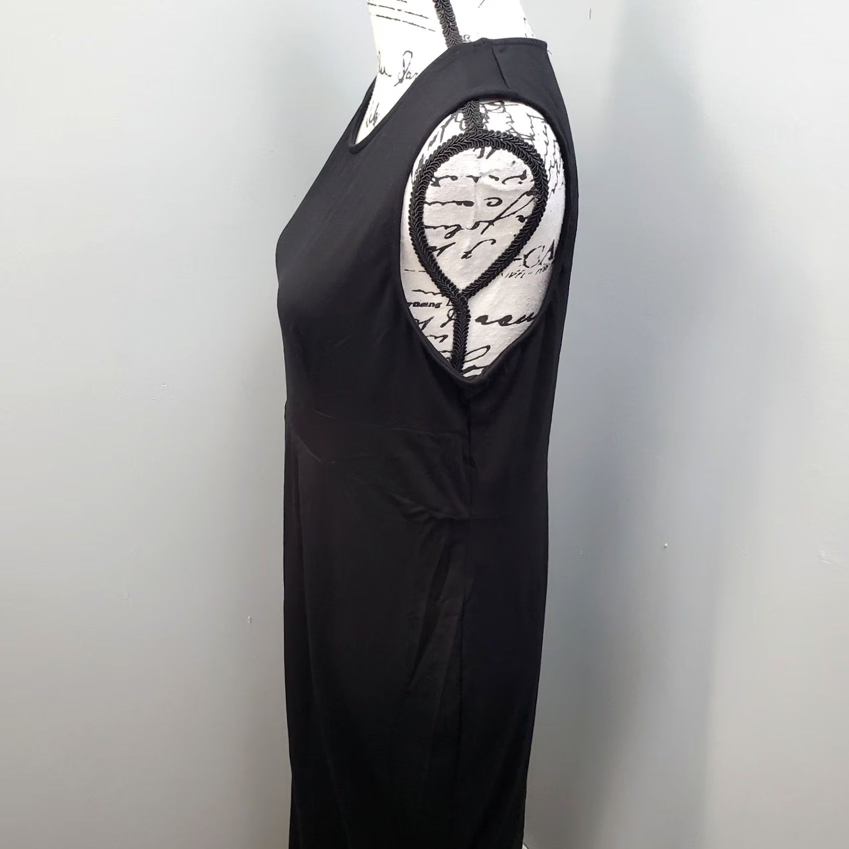 Vintage Hello Miz Midi Dress Womens Size L Black Empire Waist Pleated Sleeveless Size L / US 10 / IT 46 - 5 Thumbnail