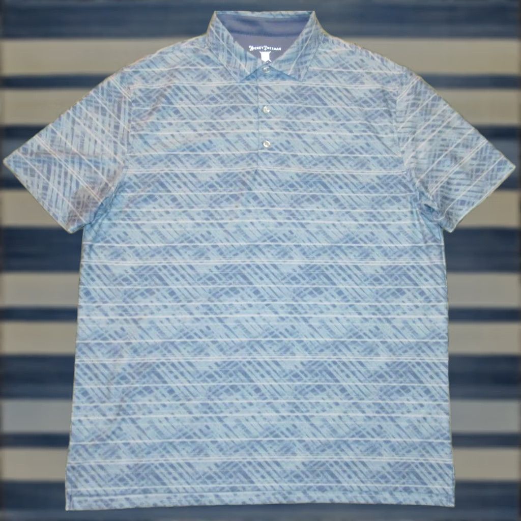 Vintage Hickey Freeman Blue Printed Short Sleeve Polo Golf Shirt Large L Mens Polo Blue Printed Short Sleeve Golf Shirt Large L Size US L / EU 52-54 / 3 - 1 Thumbnail