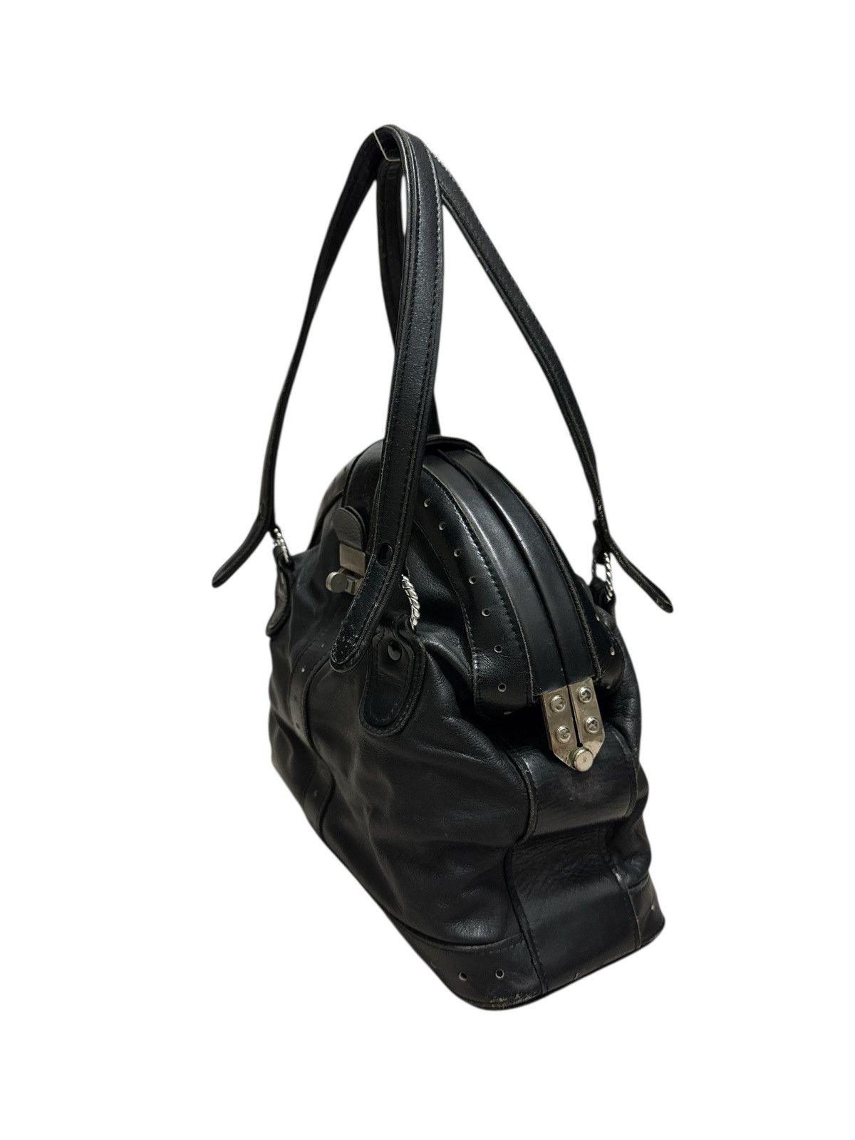 Japanese Brand CYBERPUNK STYLE HANDLE LEATHER BAG Size ONE SIZE - 4 Thumbnail
