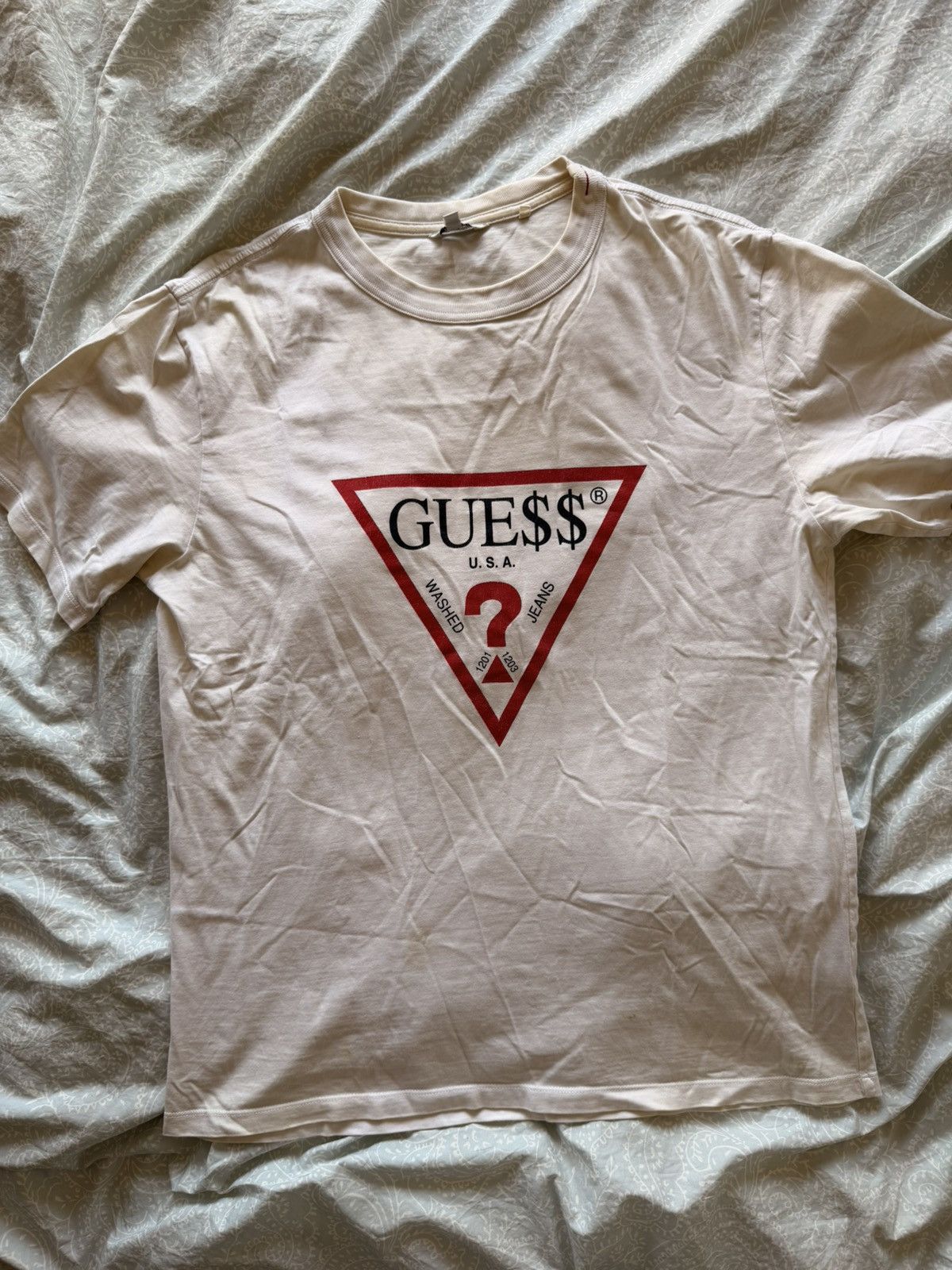 A$AP Rocky × Guess Triangle Logo T-Shirt Size US S / EU 44-46 / 1 - 1 Thumbnail