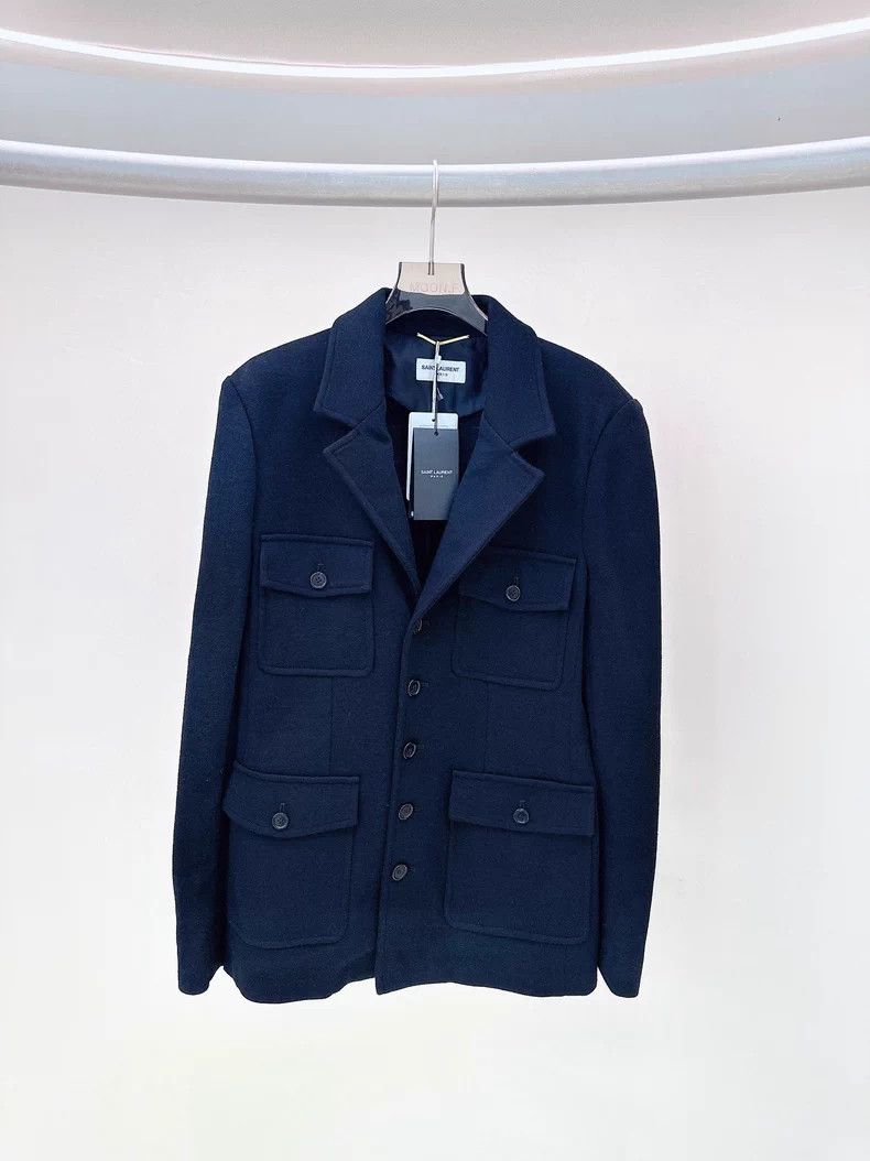 Saint Laurent Paris Saint Laurent Paris Black wool blazer jacket Size M / US 6-8 / IT 42-44 - 1 Thumbnail