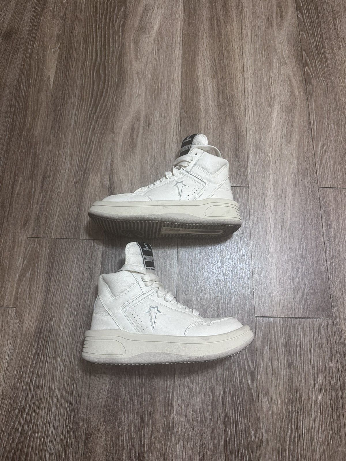 Rick Owens Rick Owens X Converse Turbowpn Off White Hi-tops Size US 7 / EU 40 - 1 Thumbnail