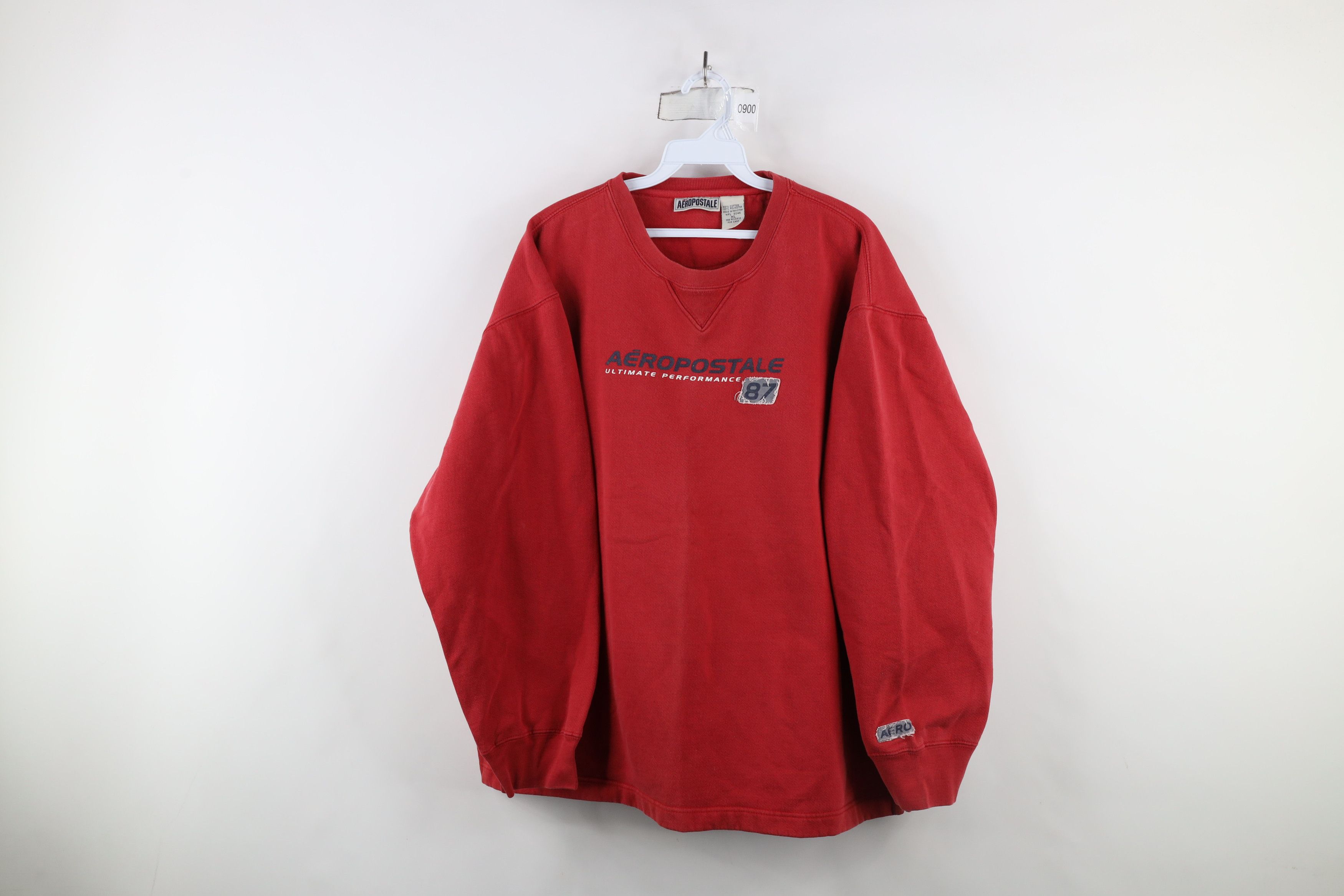 Aeropostale × Vintage Vintage Y2K 90s Aeropostale Spell Crewneck Sweatshirt Red Size US XL / EU 56 / 4 - 1 Thumbnail