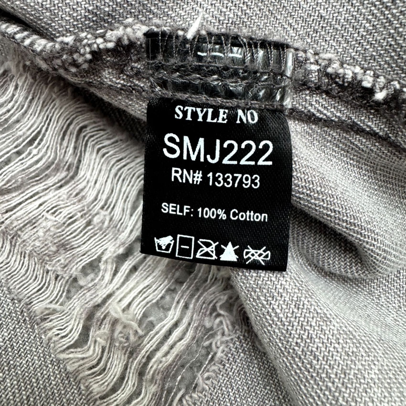 Vintage POL Distressed Denim Jacket Womens Medium Gray Acid Wash Plaid Cotton Streetwear Size M / US 6-8 / IT 42-44 - 6 Thumbnail
