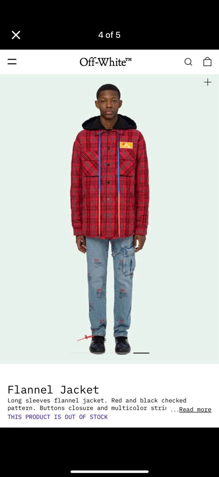 Off-White Off-white Insulated flannel jacket with hood Size US S / EU 44-46 / 1 - 2 Thumbnail