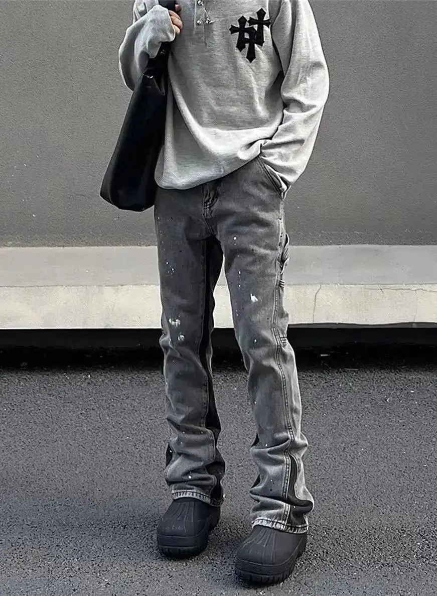 Japanese Brand Streetwear Skinny Flared Slim Jeans Pants Size US 32 / EU 48 - 6 Thumbnail