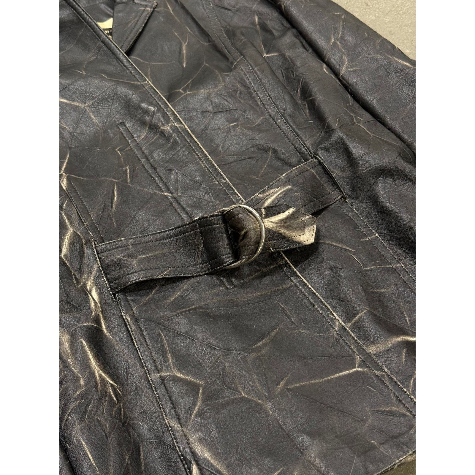 plein sud 2000s Plein Sud dyed effect distressed leather jacket Size S / US 4 / IT 40 - 7 Thumbnail