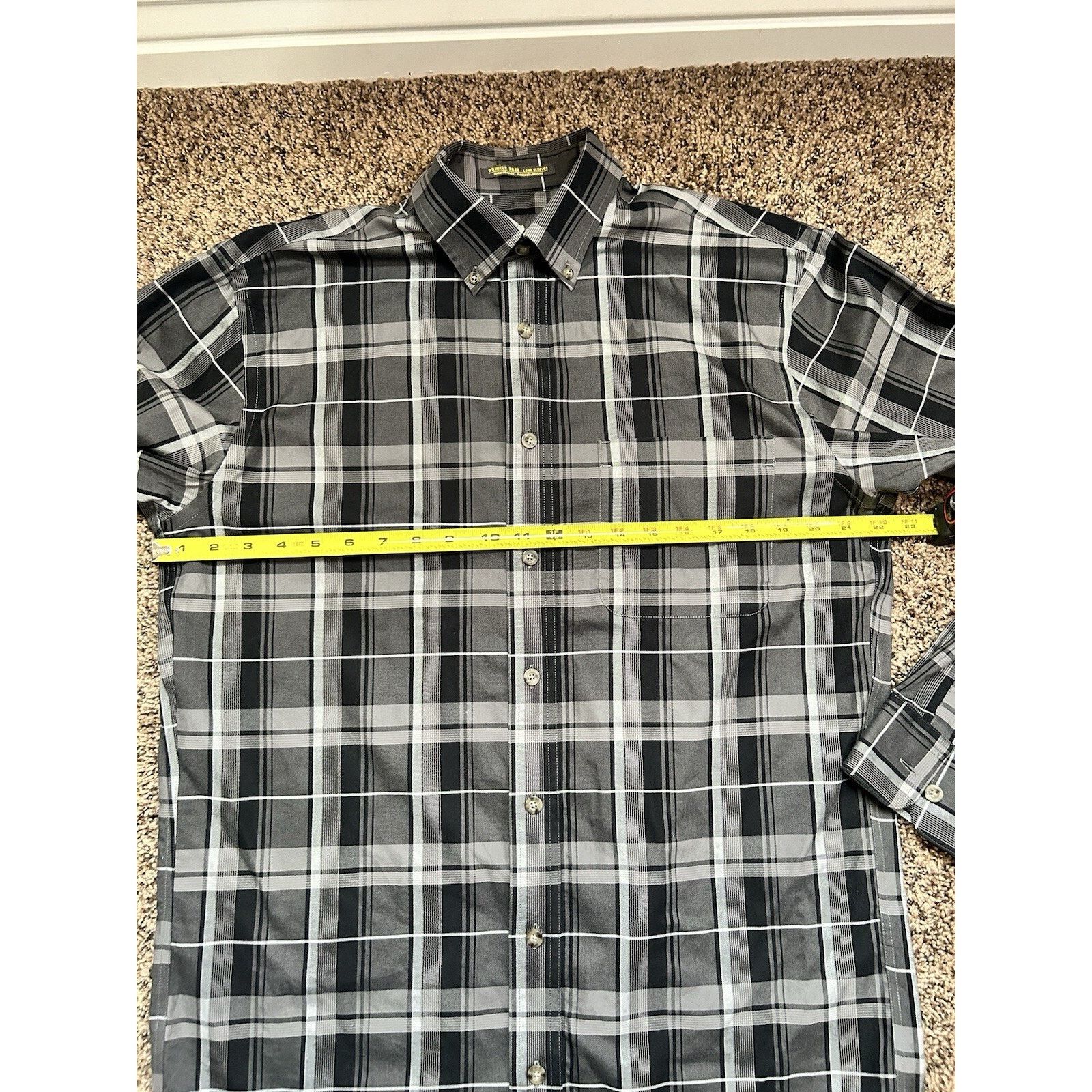 Cabelas Cabela's Mens MT Tall Blue Plaid Button Down Wrinkle Free Size US M / EU 48-50 / 2 - 12 Thumbnail