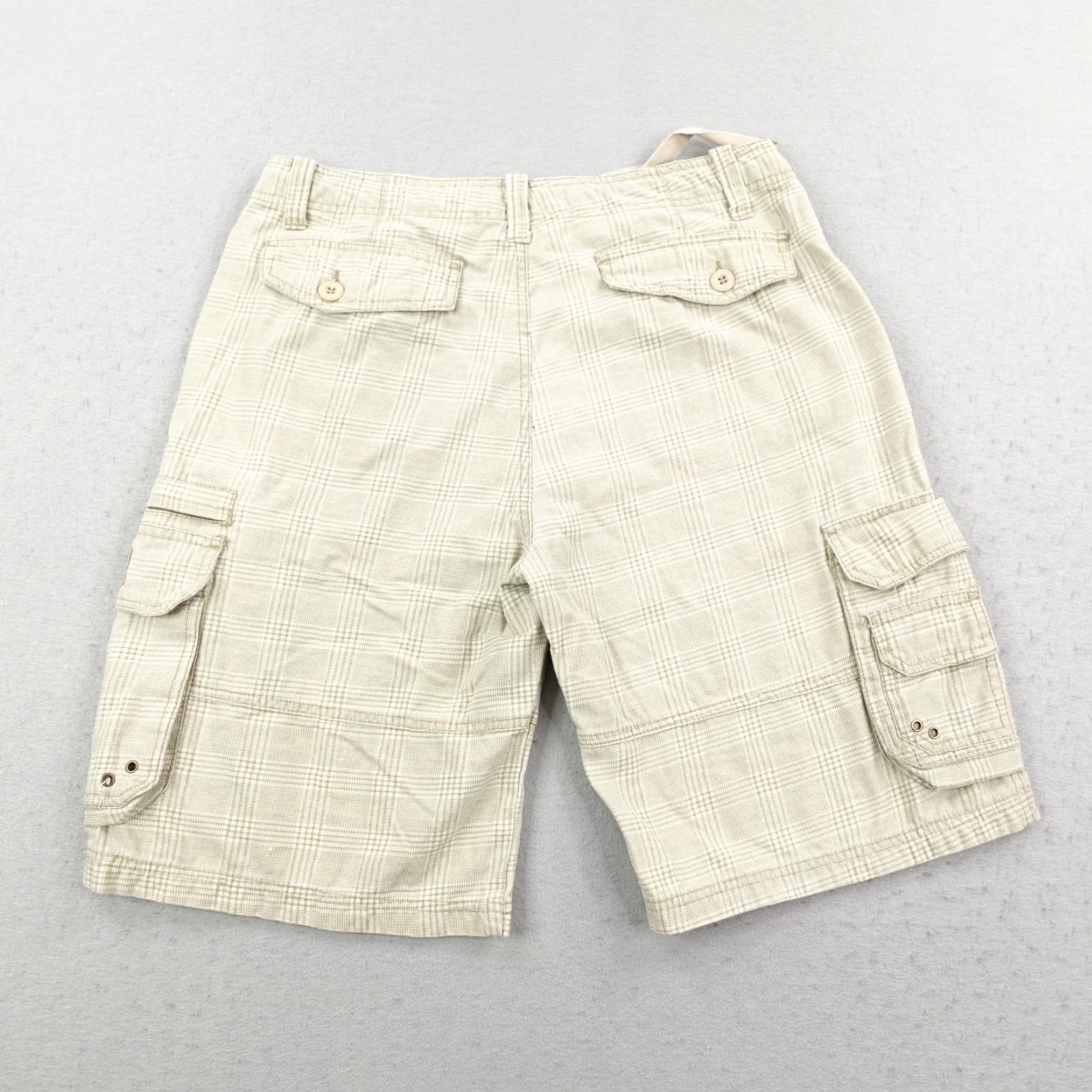 Abercrombie & Fitch VINTAGE Abercrombie & Fitch Cargo Shorts 34 Beige Plaid Drawstring Outdoor Mens Y2K Size US 34 / EU 50 - 4 Thumbnail