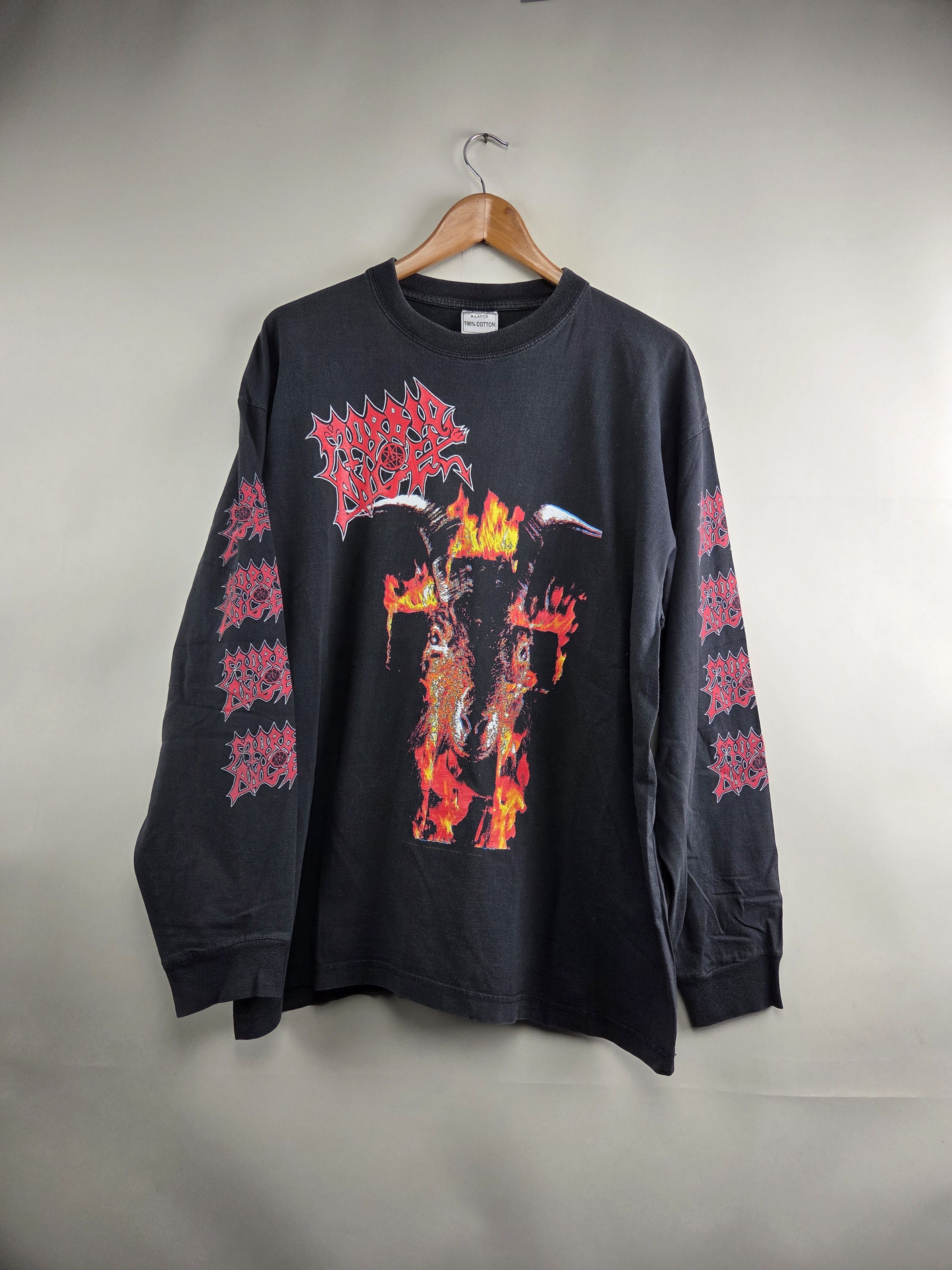 Band Tees × Vintage 90s Morbid Angel Goat Covenant Long-sleeved XL 23" 29.5" Size US XL / EU 56 / 4 - 1 Thumbnail