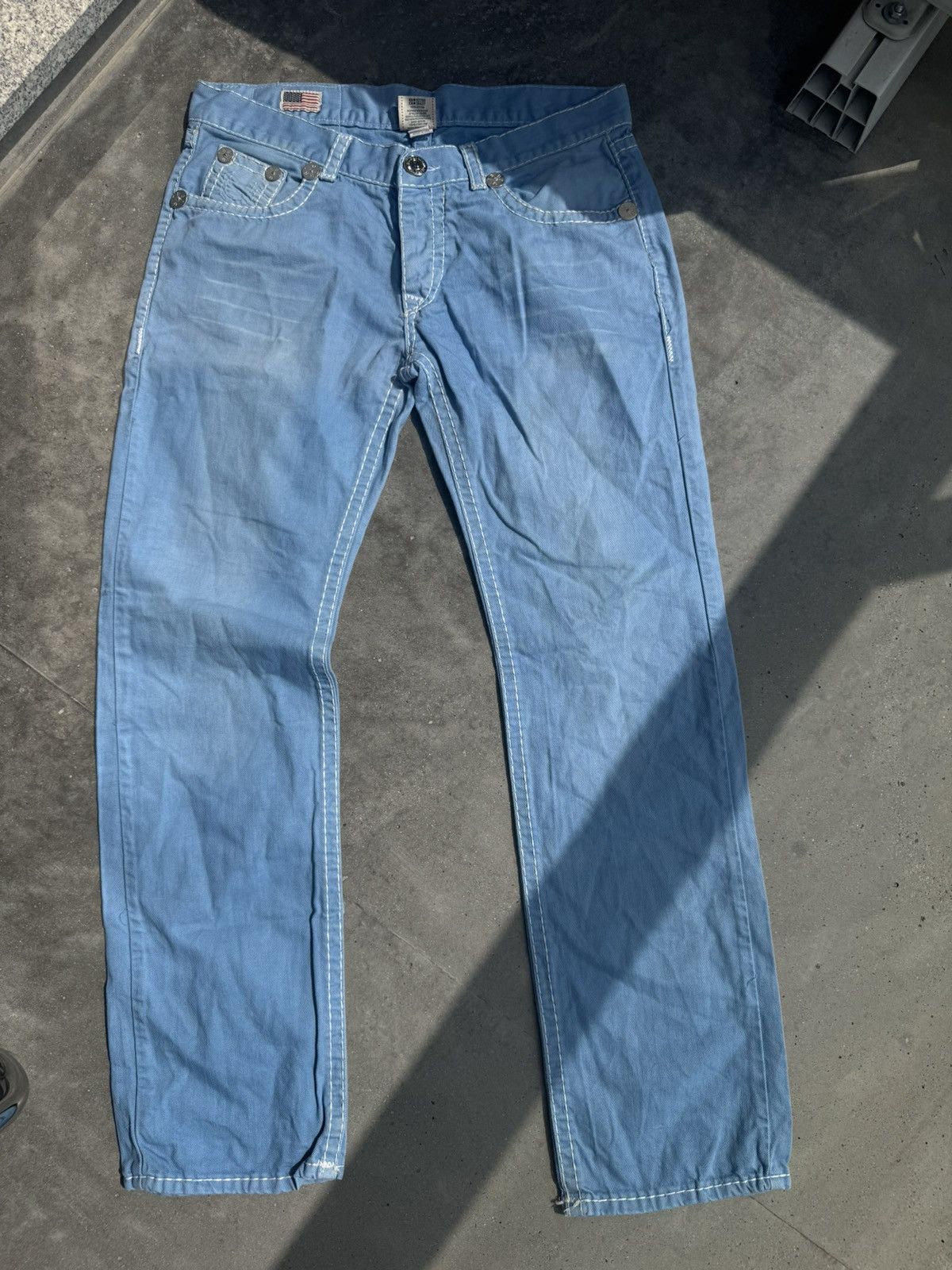 True Religion True Religion Baby Blue Streetwear rare hype denim jeans Size US 36 / EU 52 - 5 Thumbnail