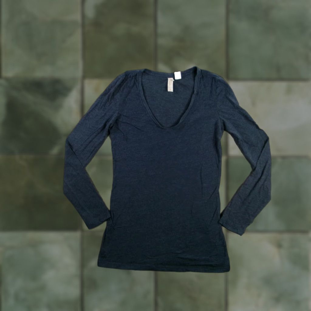 Threads 4 Thought Threads 4 Thought Top Womens XS Heathered Dark Blue V Neck Soft Sustainable Size XS / US 0-2 / IT 36-38 - 1 Thumbnail