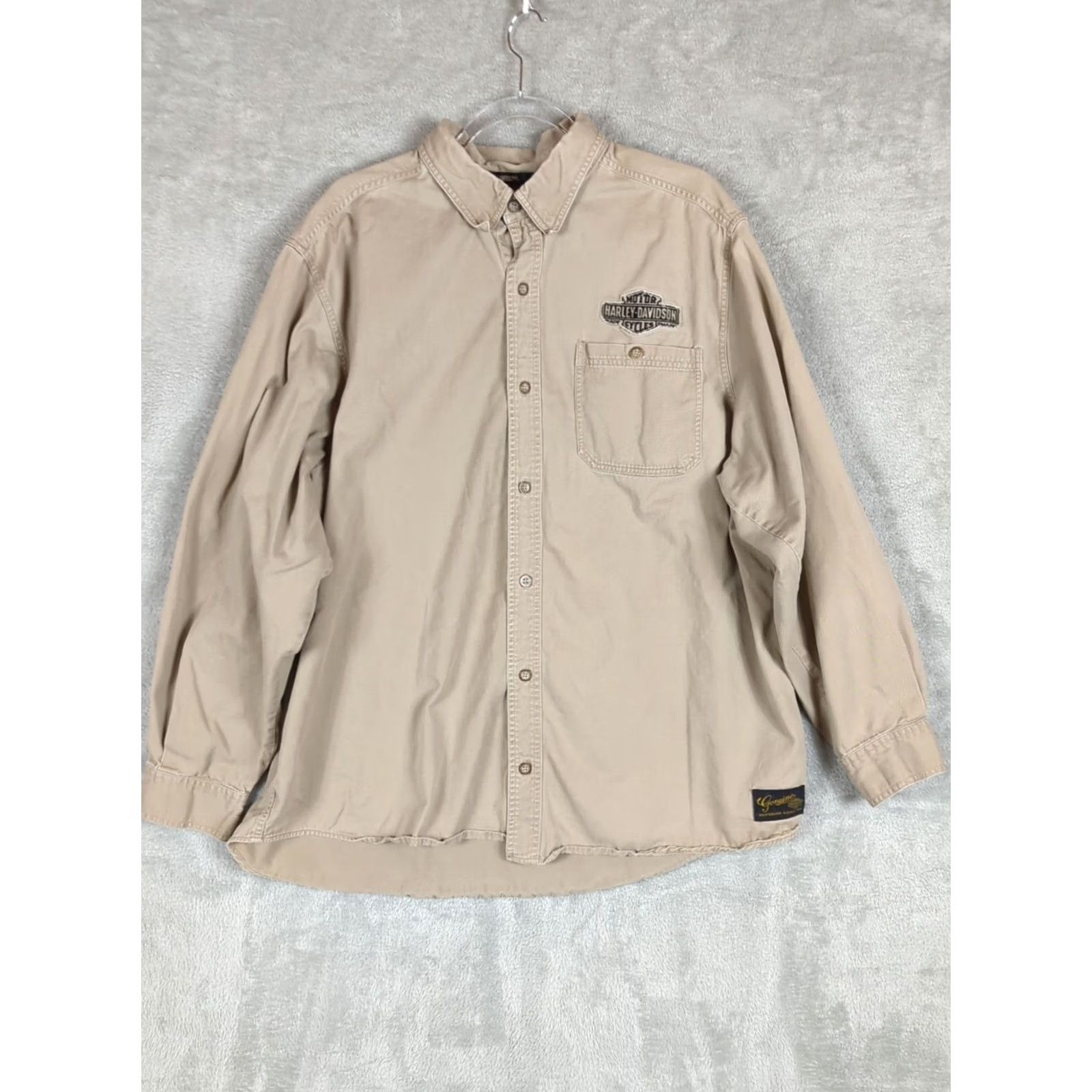 Harley Davidson VINTAGE Harley Davidson Shirt Mens XXL Button Down Khaki Tan Embroidered Biker Size US XXL / EU 58 / 5 - 5 Thumbnail