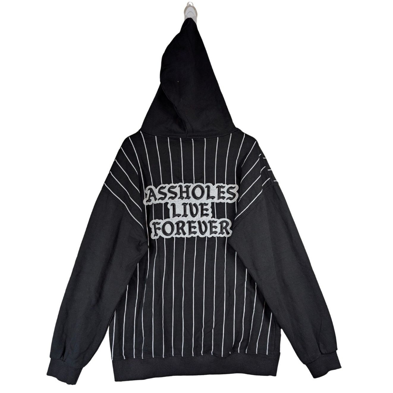Unknown London ALF Pull Over Pinstripe Black White Sweatshirt Hoodie Men Size US L / EU 52-54 / 3 - 3 Thumbnail