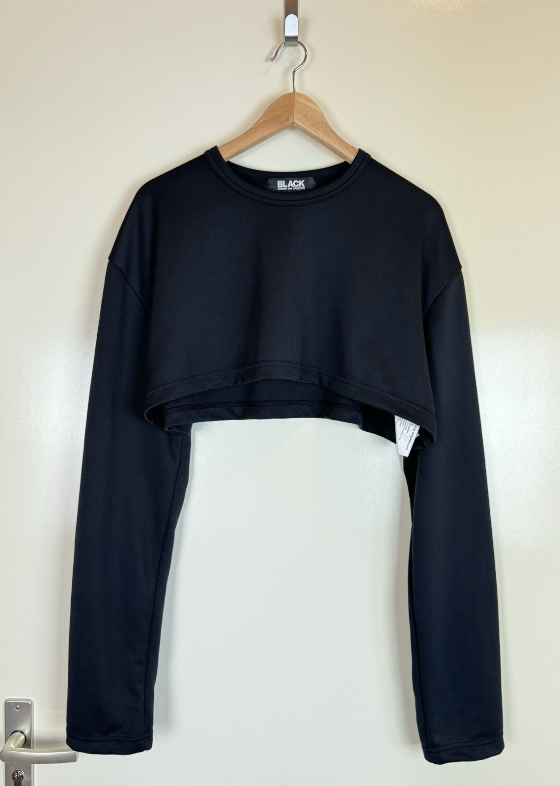 Comme des Garcons × Japanese Brand Comme Des garcons black crop top polyester oversized S Size S / US 4 / IT 40 - 1 Thumbnail
