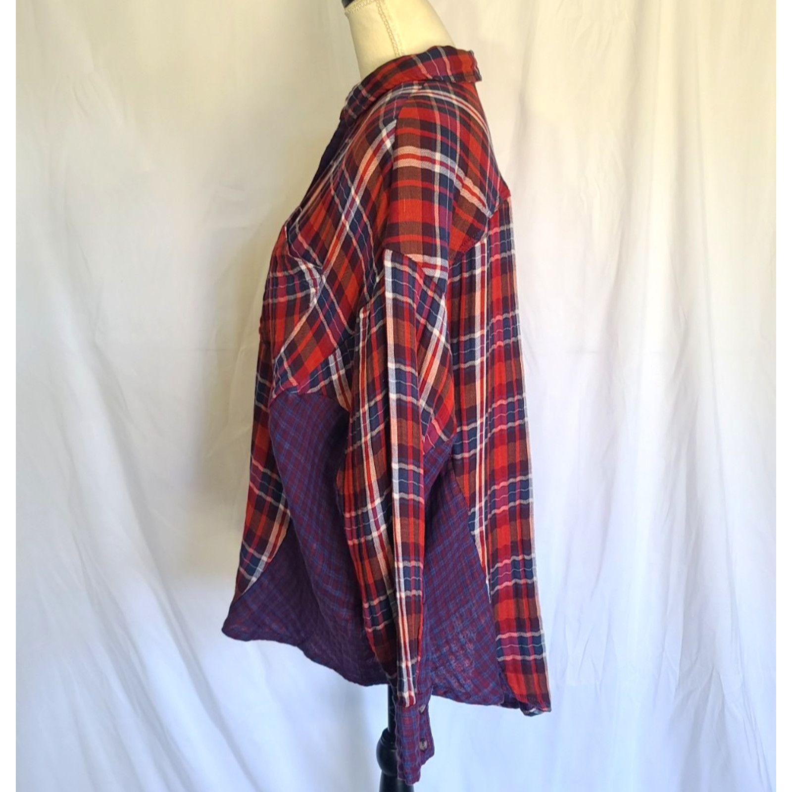 Free People Free People Plaid One Of The Guys Shirt Top Small Oversized Size S / US 4 / IT 40 - 4 Thumbnail