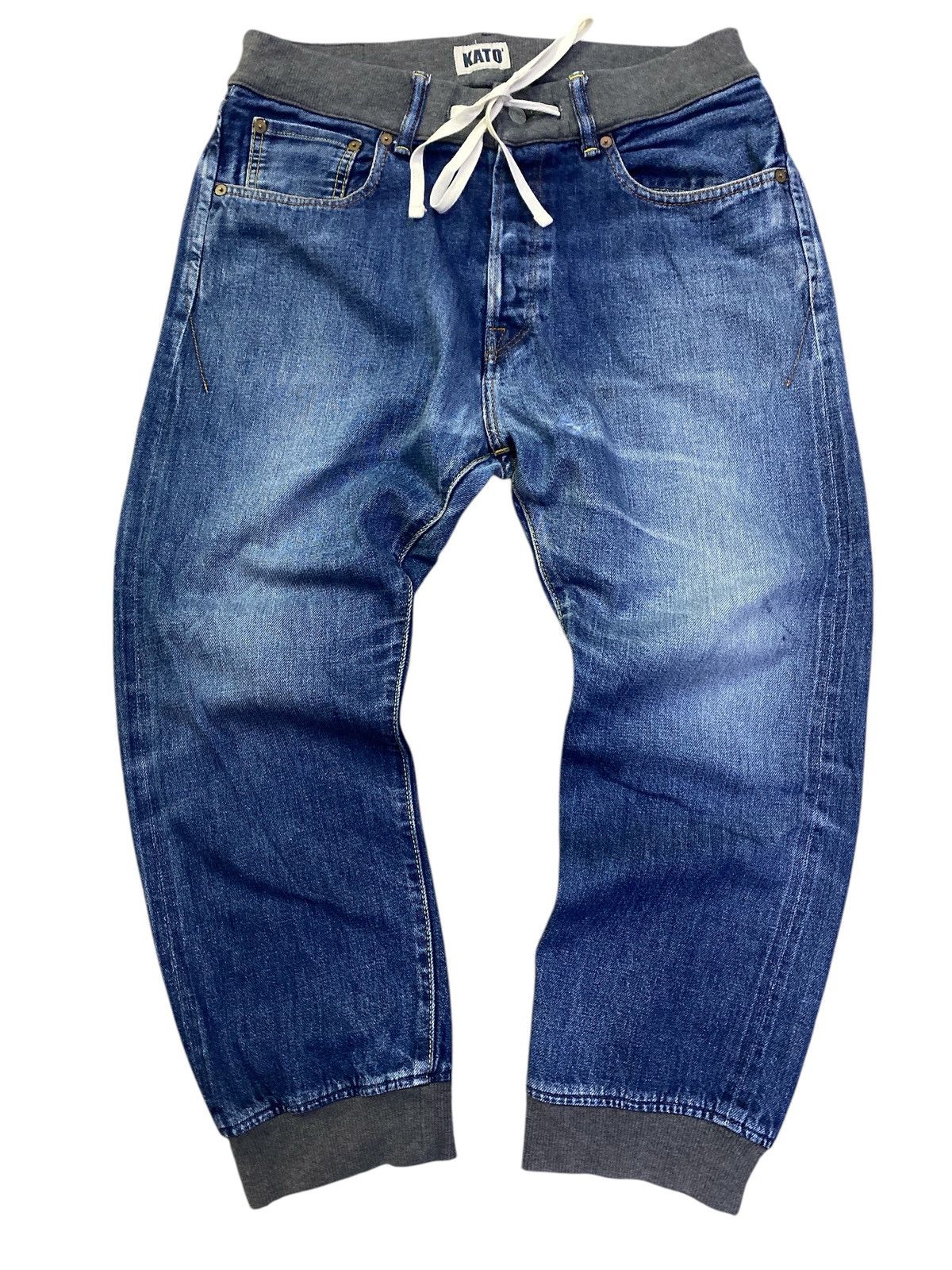 Japanese Brand × KATO × Vintage Rare Kato Jogger Selvedge Jeans Size US 34 / EU 50 - 1 Thumbnail