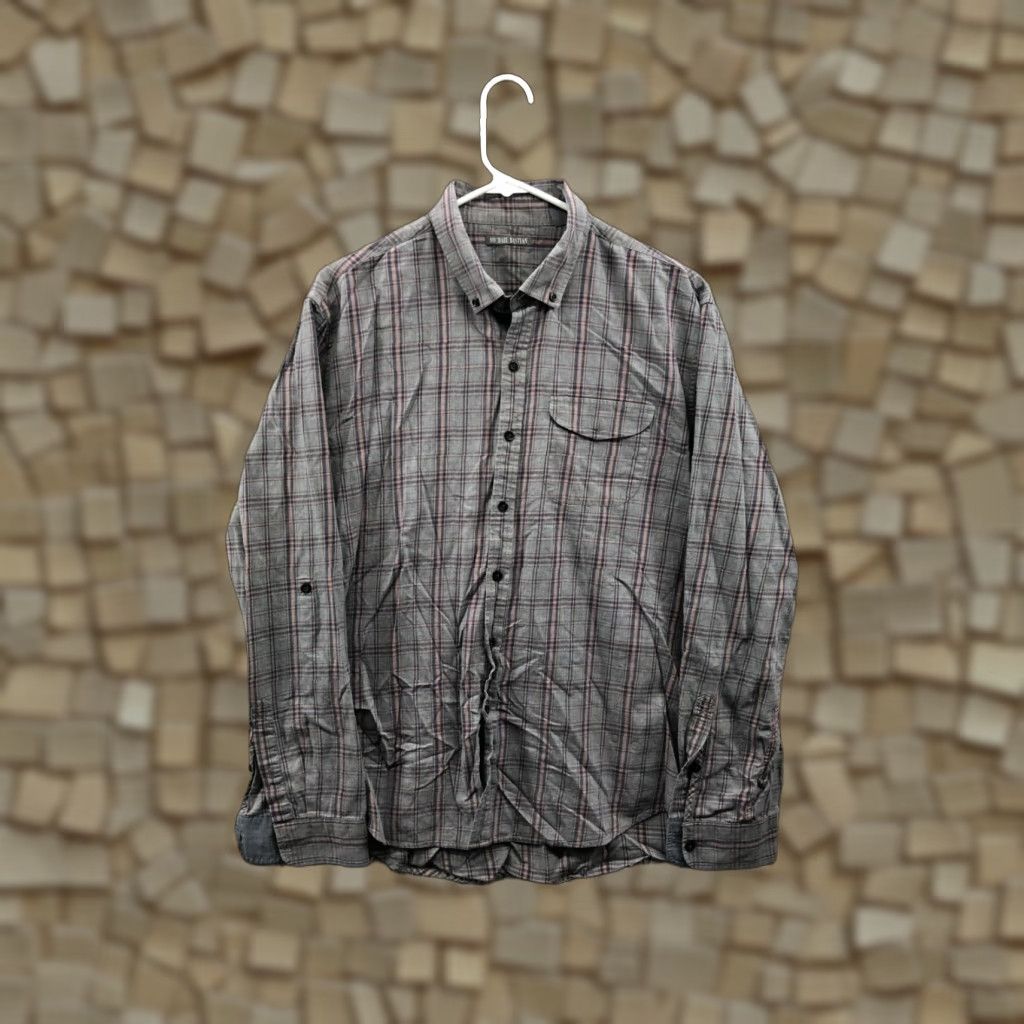 Vintage MICHAEL BASTIAN Shirt Mens XL Long Sleeve Button-Down Collar Gray Plaid Size US XL / EU 56 / 4 - 1 Thumbnail