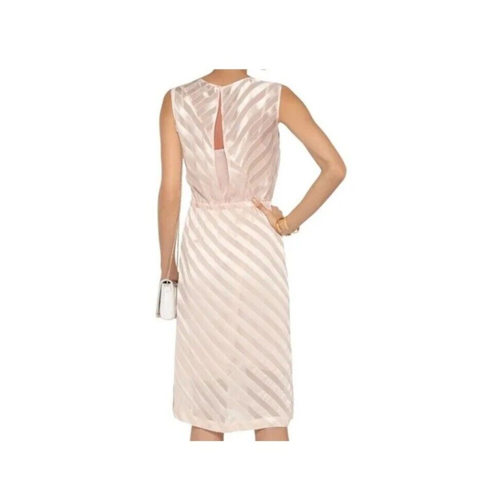 Sandro SANDRO Paris Sheered Stripe Dress Black Size 1 Size XS / US 0-2 / IT 36-38 - 8 Thumbnail
