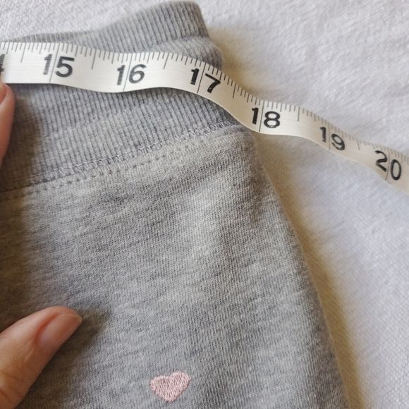 Vintage Honey Dew Grey with Lt Pink Embroidered Hearts Cinched Joggi Size 34" / US 12 / IT 48 - 8 Thumbnail