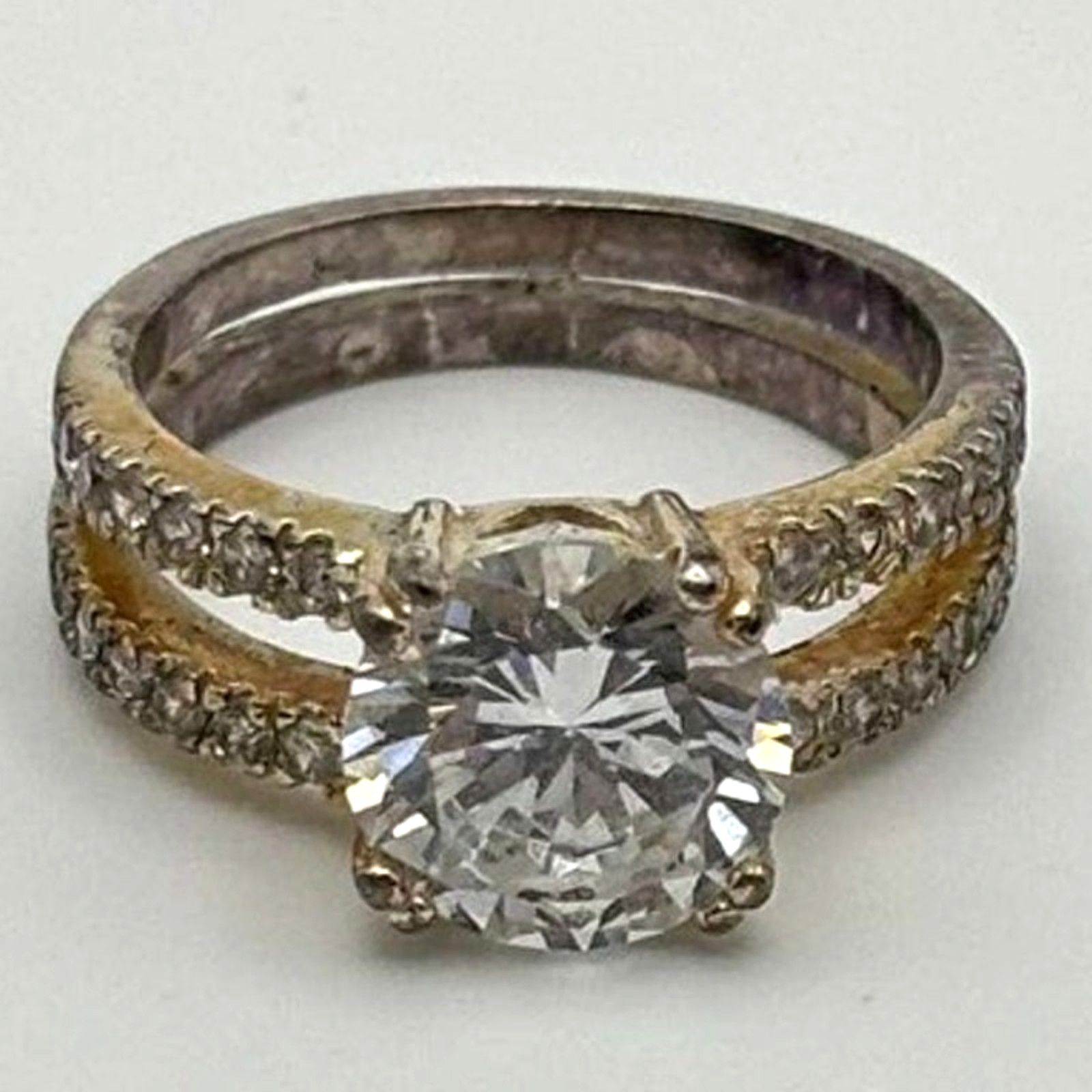 Other Vintage Silver Crystal Ring Size ONE SIZE - 2 Thumbnail