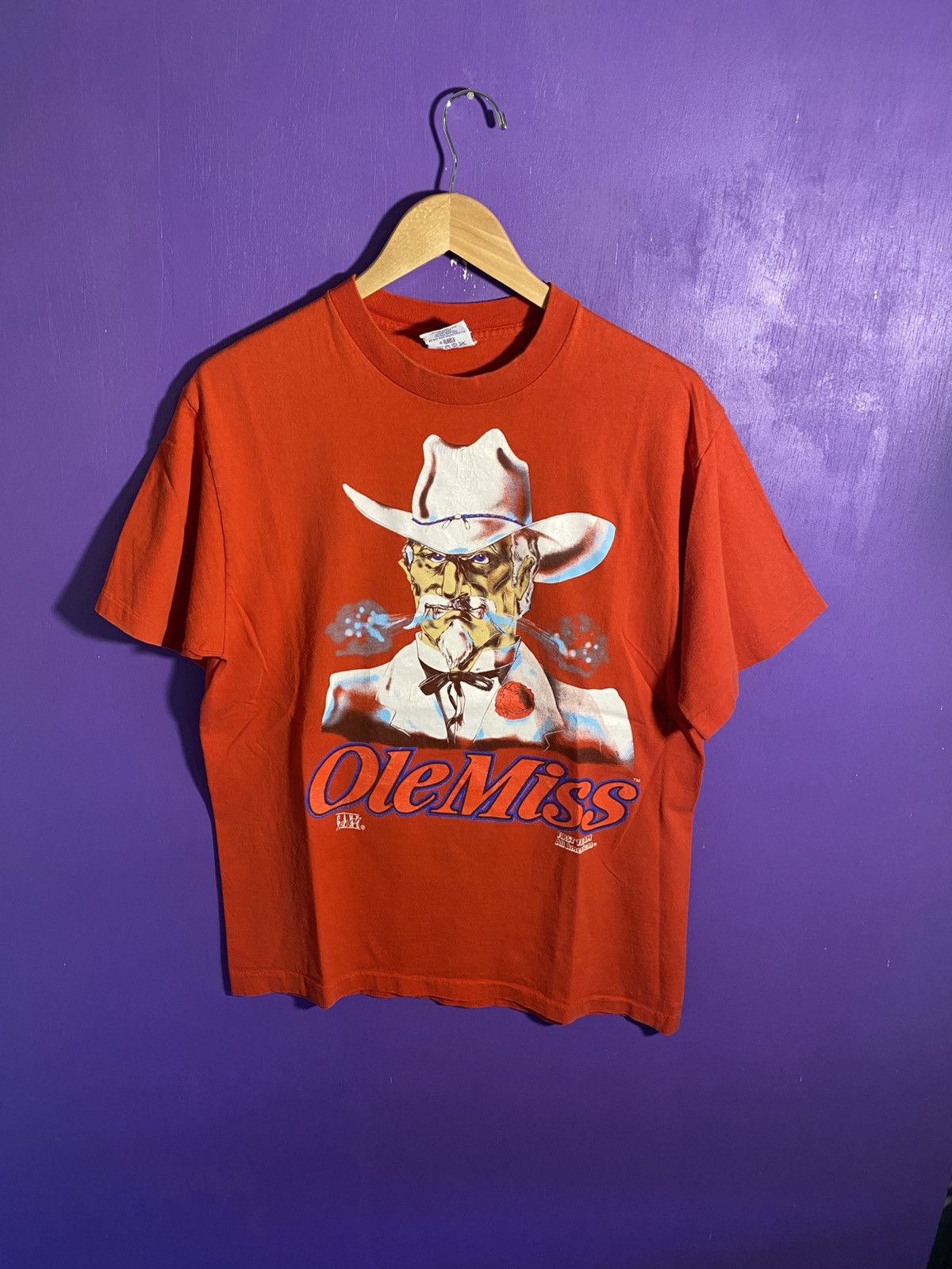 Vintage Vintage 90s Ole miss Colonel Reb mascot t-shirt Size US L / EU 52-54 / 3 - 1 Thumbnail