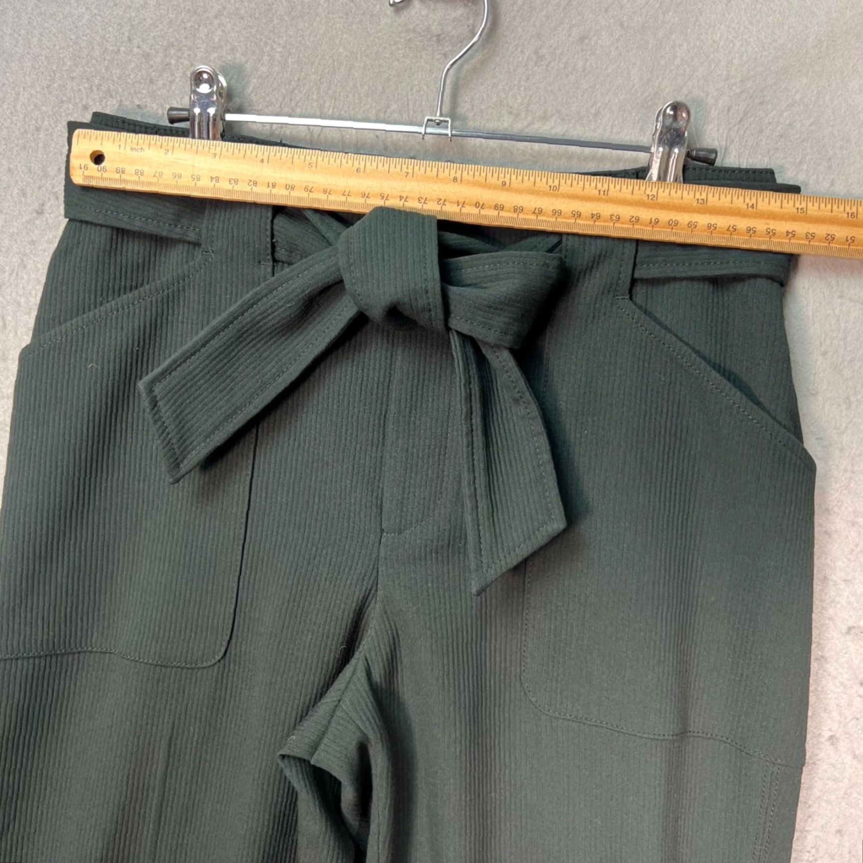 Club Monaco Club Monaco Womens Pants Dark Green High-Waist Trousers w/ Tie Belt Adult 4 Inseam 29 in Green Dress Pants Preppy Womens Size 27" / US 4 / IT 40 - 5 Thumbnail