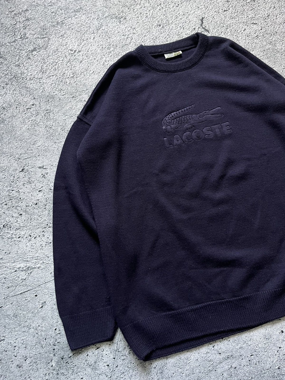 Lacoste × Vintage 90s Lacoste Vintage Knit Sweater big crocodile logo Size US XL / EU 56 / 4 - 4 Thumbnail
